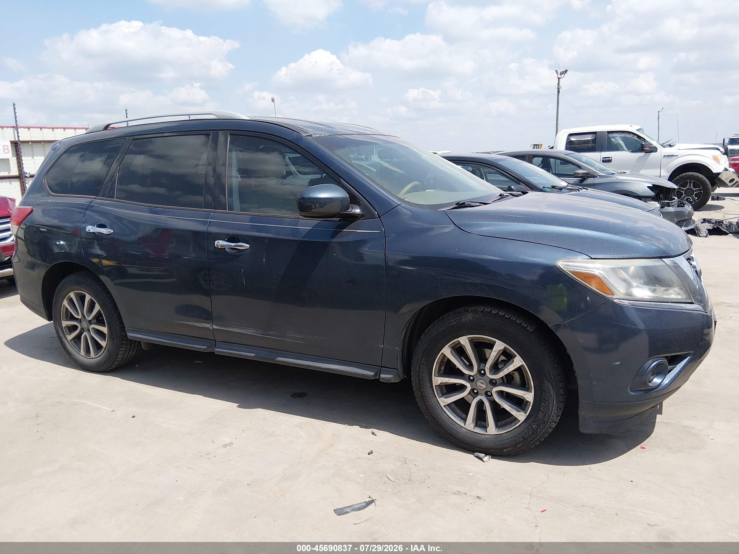 2014 Nissan Pathfinder Sv Dark Blue vin: 5N1AR2MN4EC630293