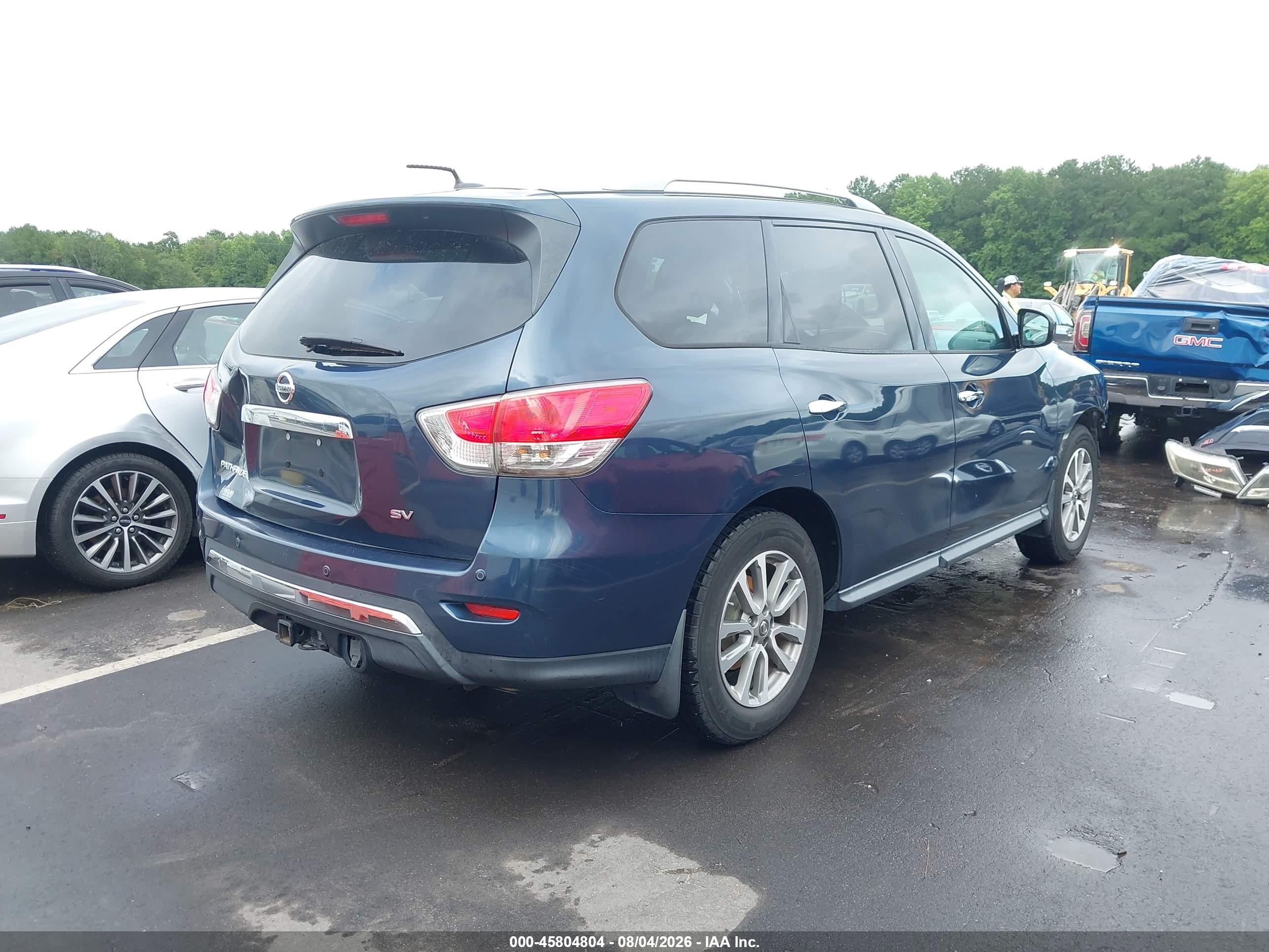 2014 Nissan Pathfinder Sv Dark Blue vin: 5N1AR2MN4EC730135