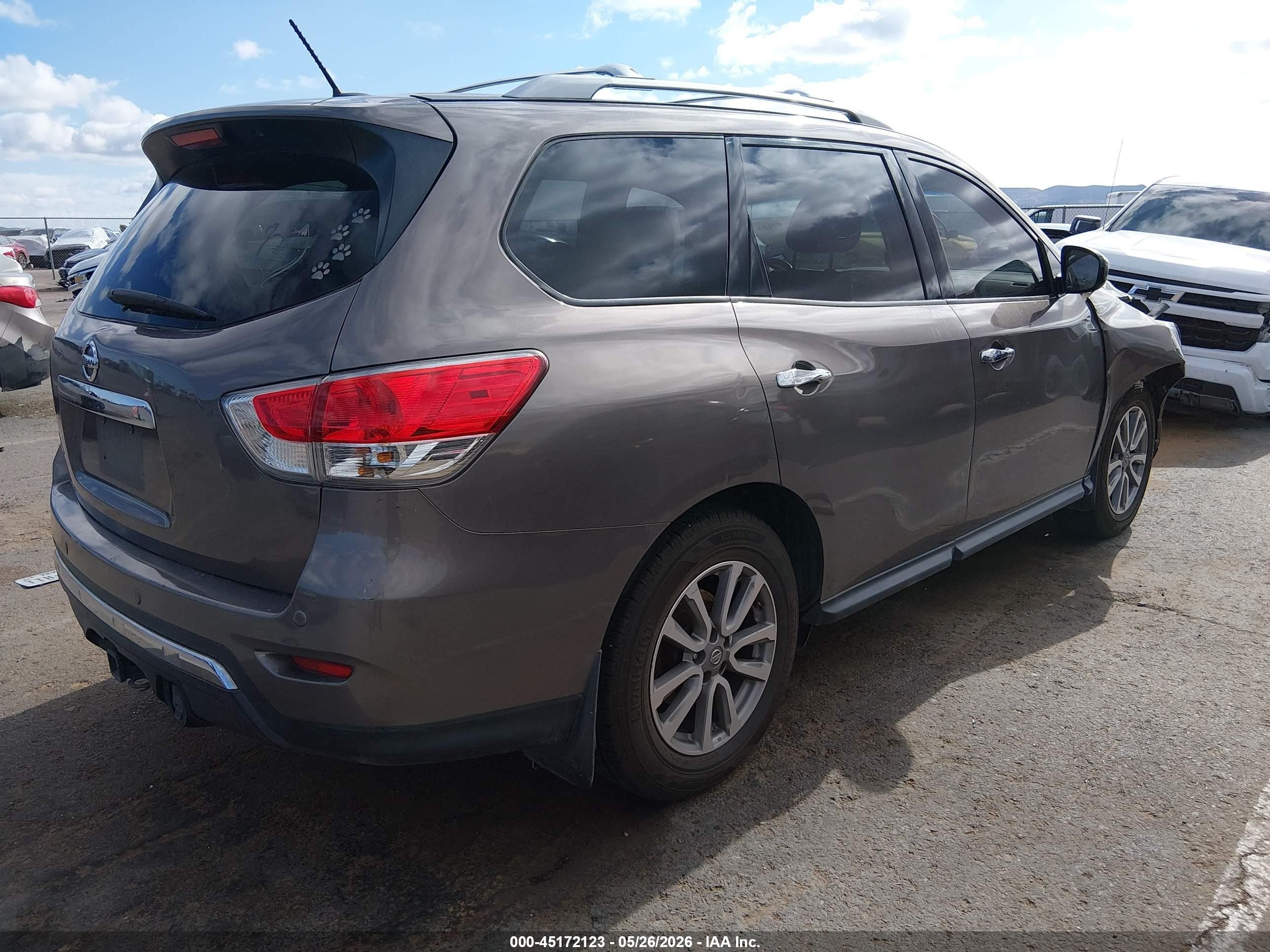 2014 Nissan Pathfinder Sv Gray vin: 5N1AR2MN4EC731964