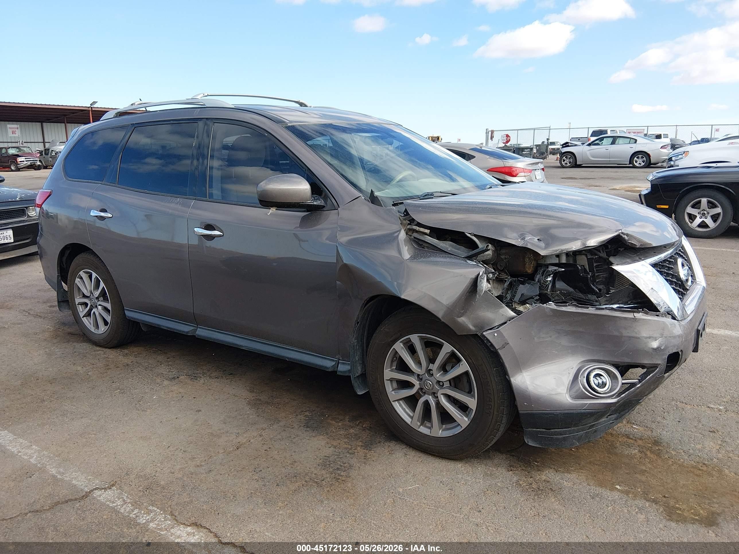 2014 Nissan Pathfinder Sv Gray vin: 5N1AR2MN4EC731964