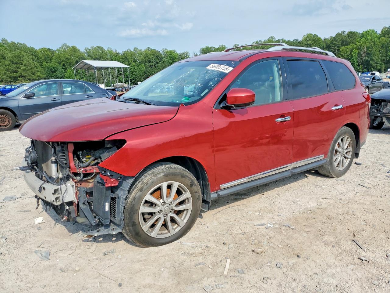 2015 Nissan Pathfinder Sl Red vin: 5N1AR2MN4FC604391