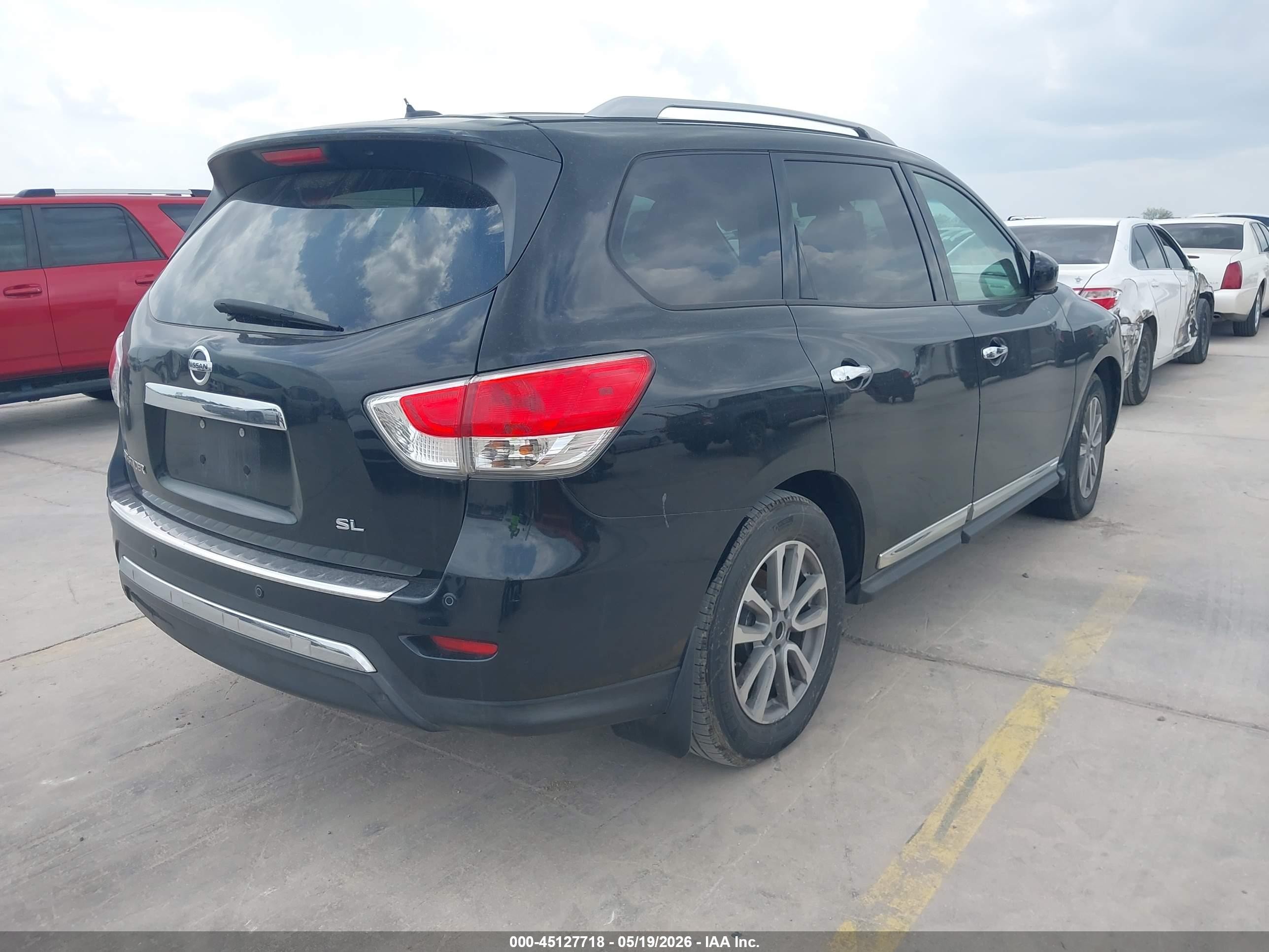 2015 Nissan Pathfinder Sl Black vin: 5N1AR2MN4FC607646