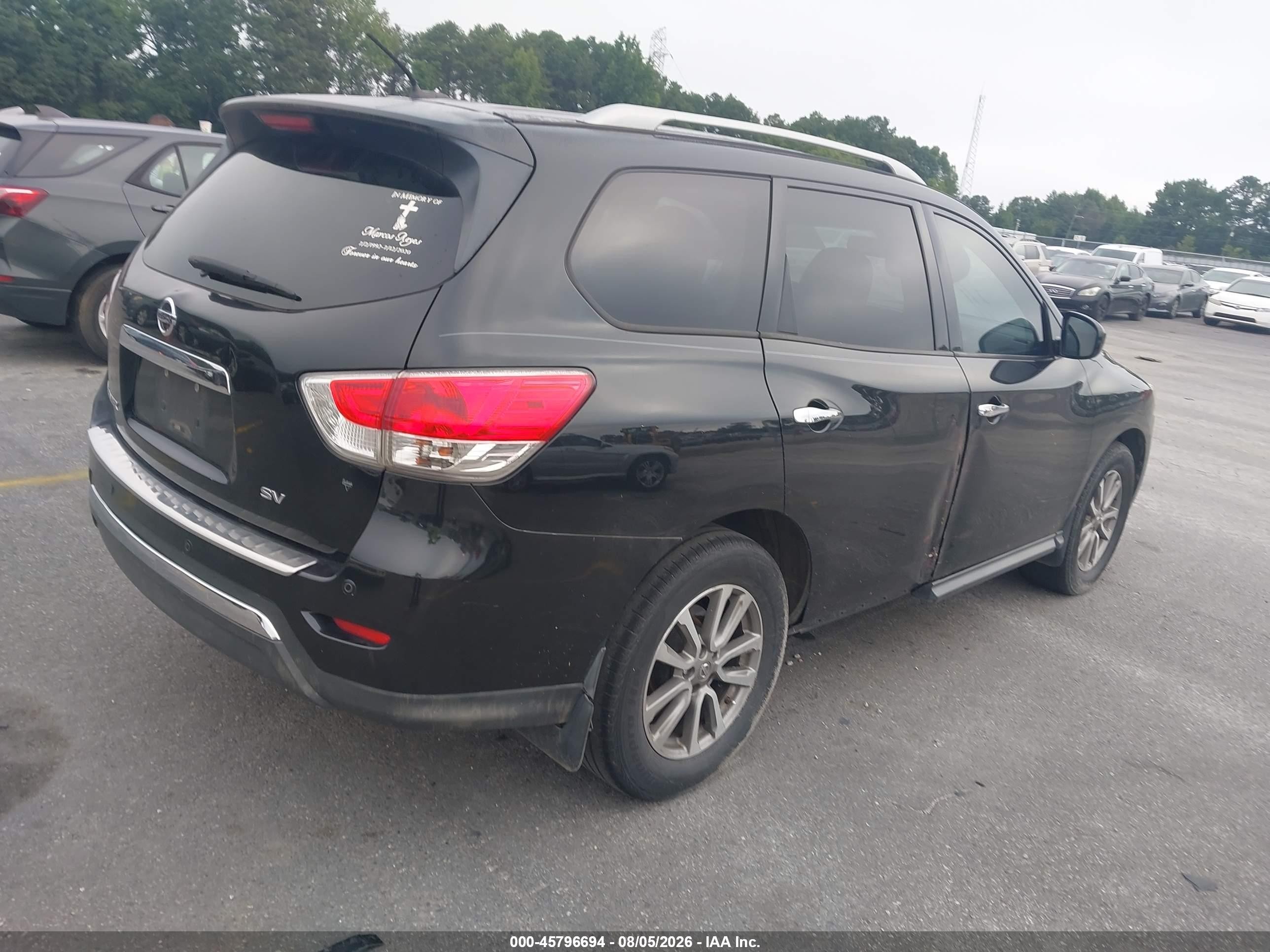 2015 Nissan Pathfinder Sv Black vin: 5N1AR2MN4FC674781
