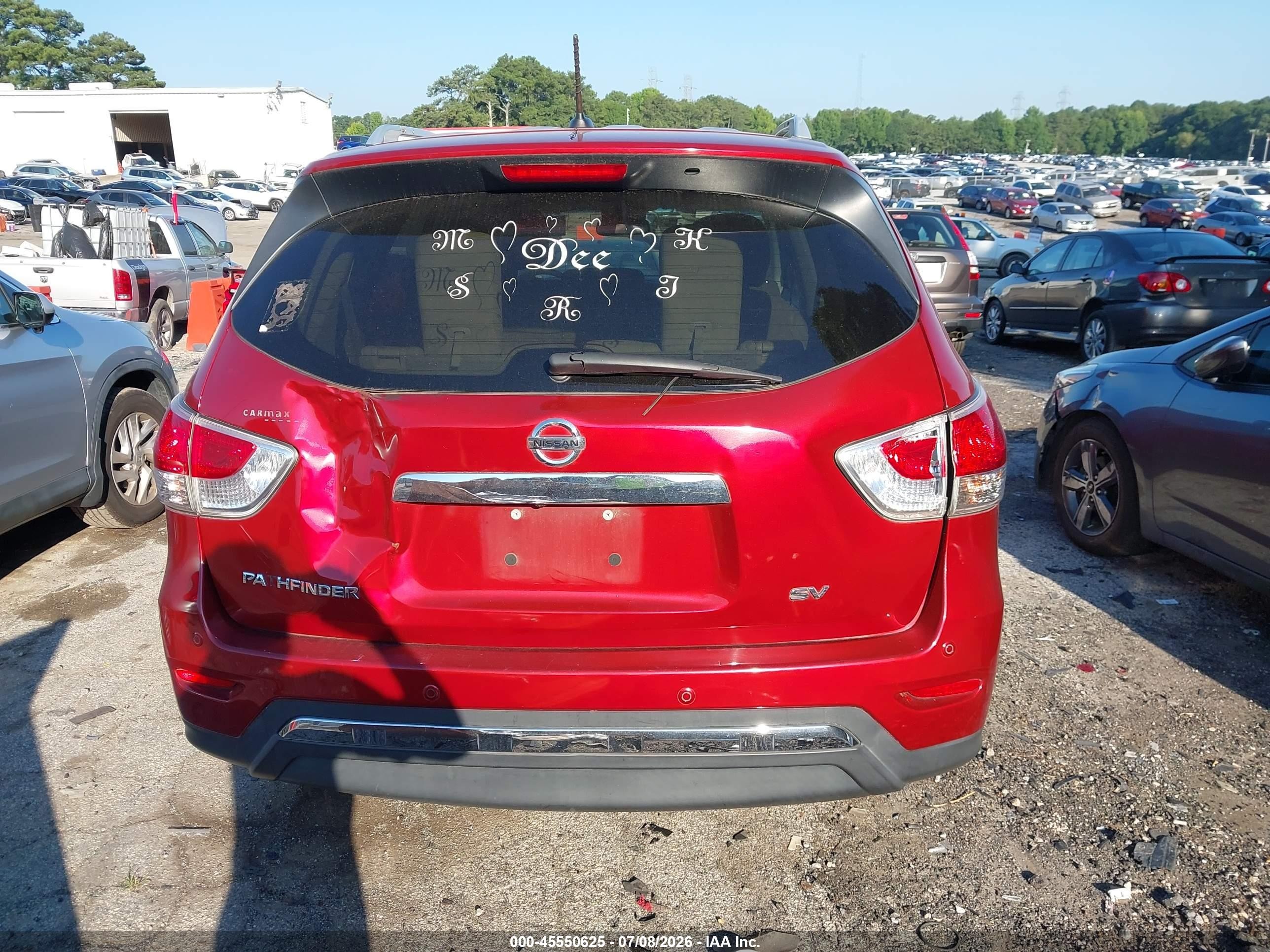 2015 Nissan Pathfinder Platinum/s/sl/sv Красный vin: 5N1AR2MN4FC680483