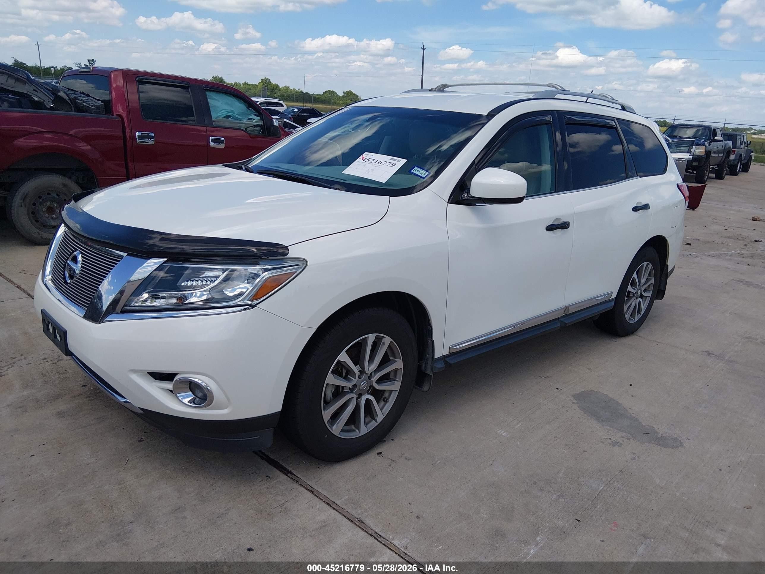 2015 Nissan Pathfinder Sl White vin: 5N1AR2MN4FC718956