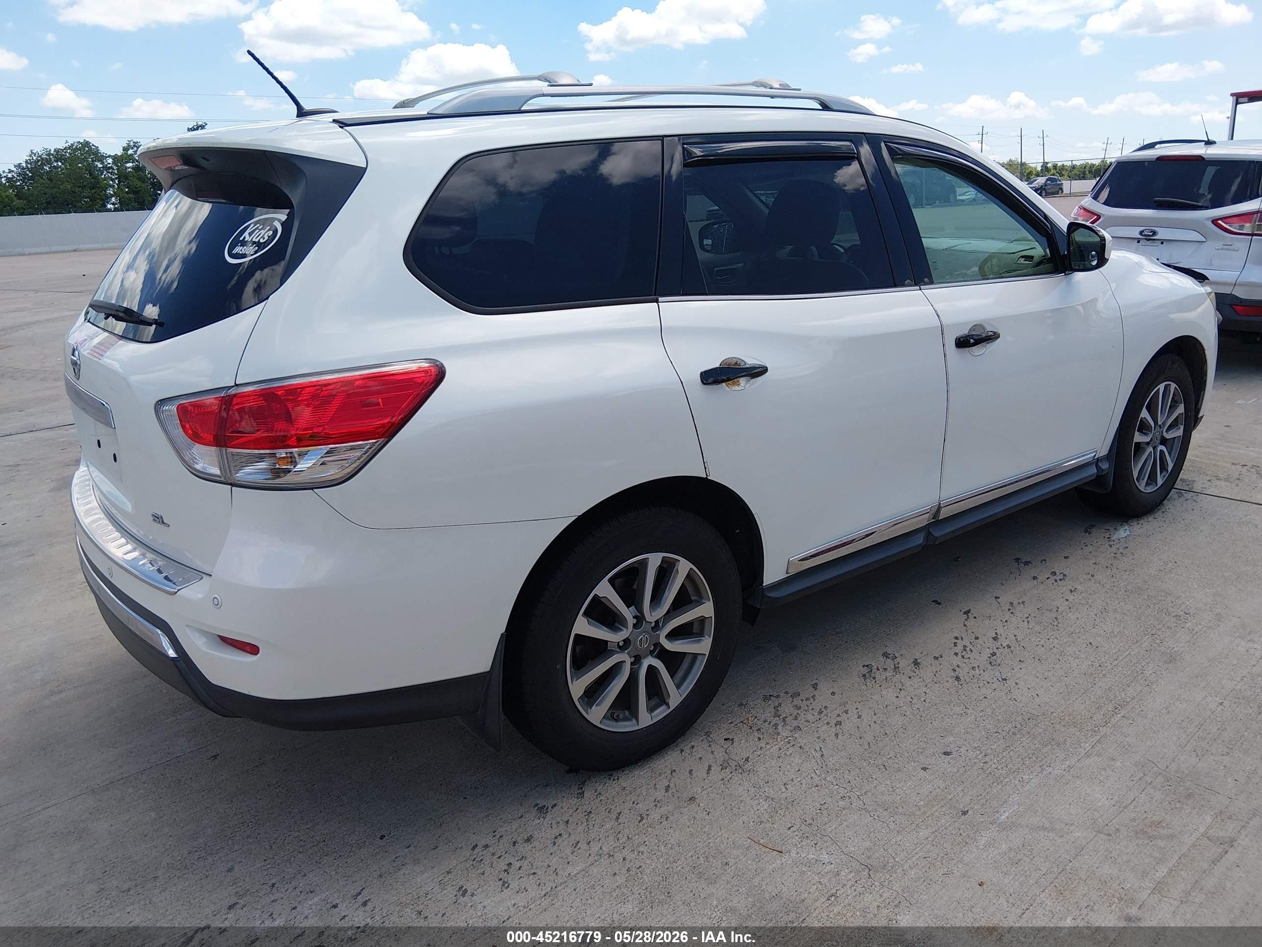 2015 Nissan Pathfinder Sl White vin: 5N1AR2MN4FC718956
