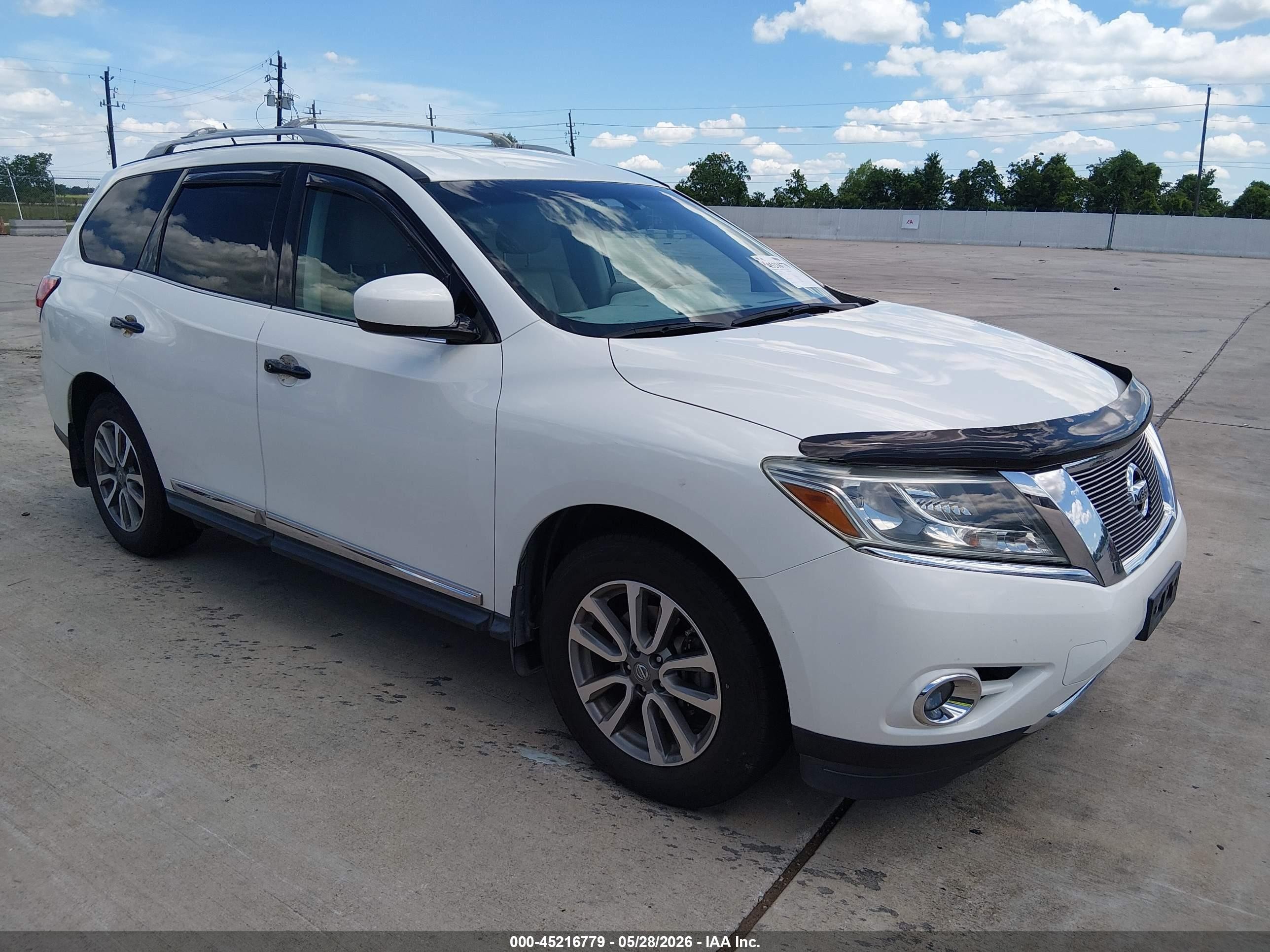 2015 Nissan Pathfinder Sl White vin: 5N1AR2MN4FC718956