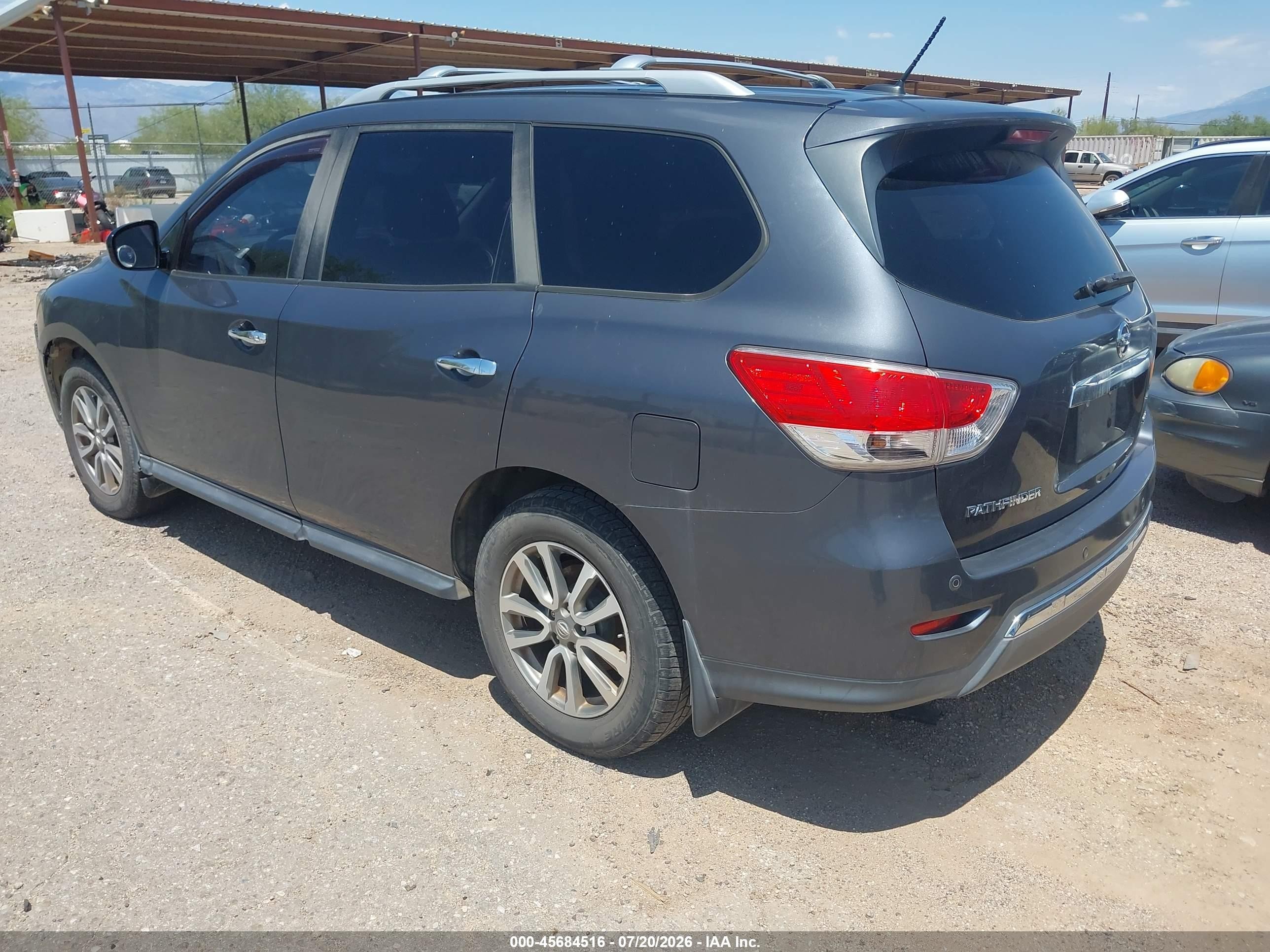2013 Nissan Pathfinder Sv Gray vin: 5N1AR2MN5DC605448