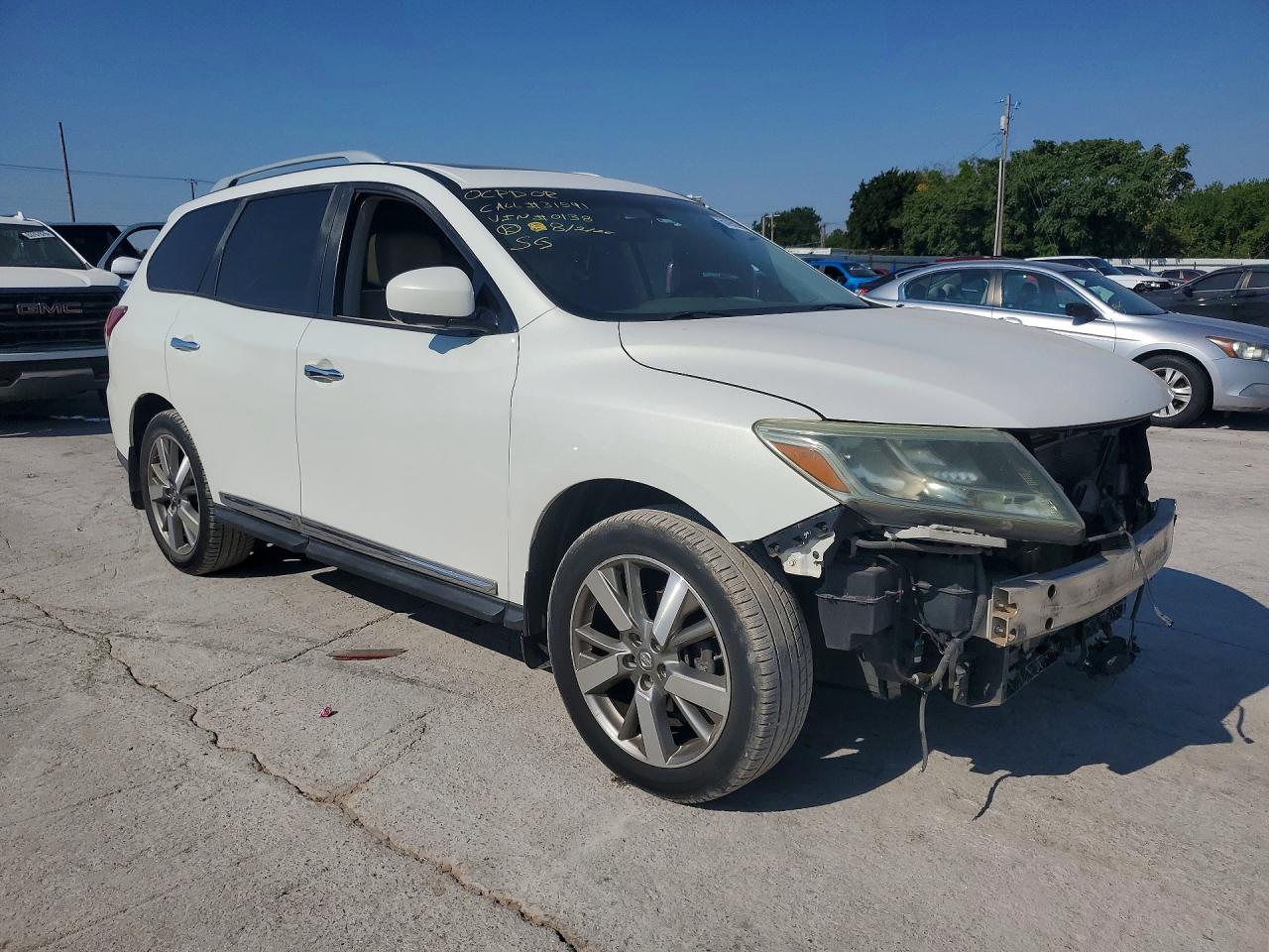 2013 Nissan Pathfinder S White vin: 5N1AR2MN5DC630138