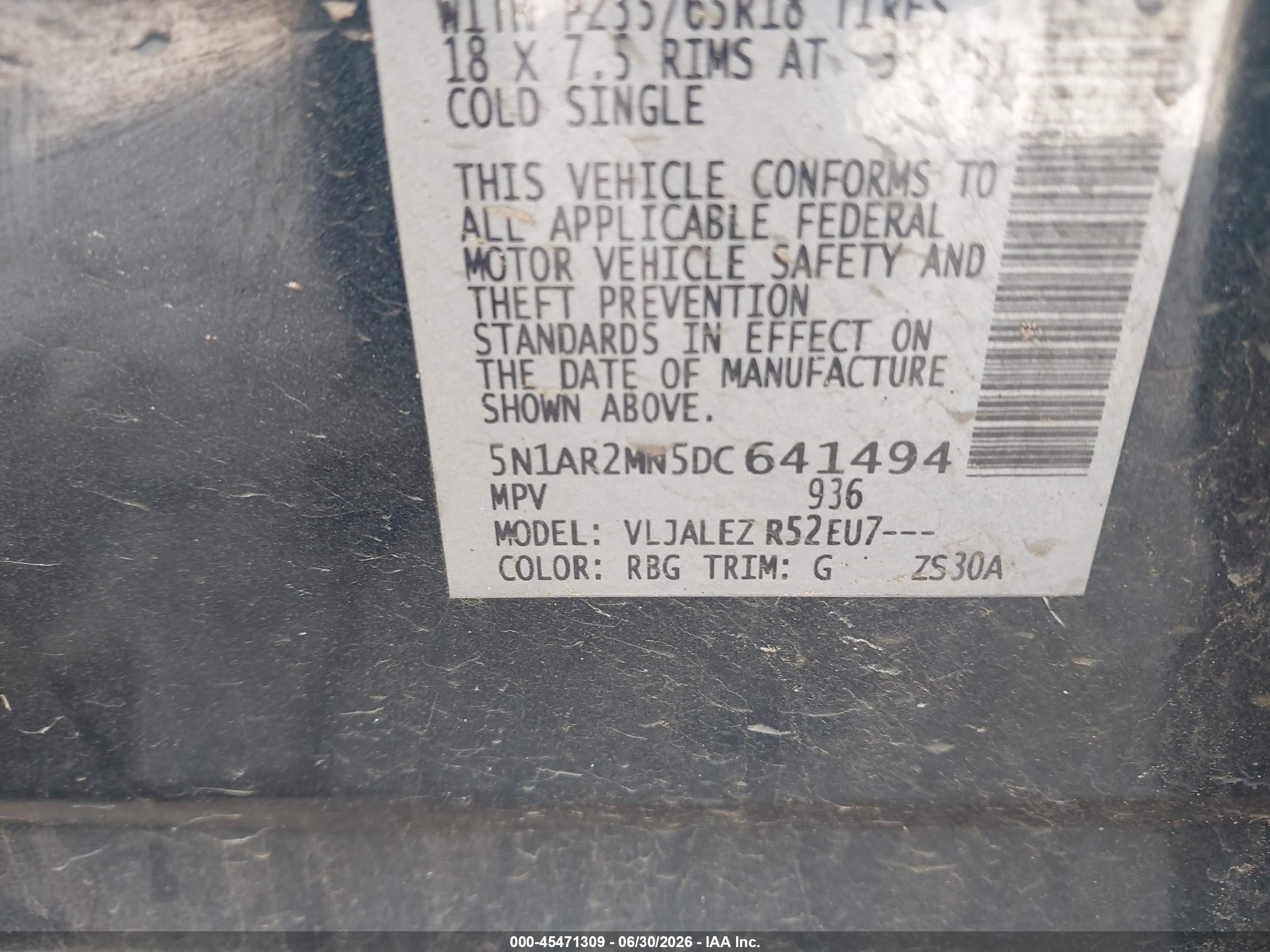 2013 Nissan Pathfinder Sv Blue vin: 5N1AR2MN5DC641494