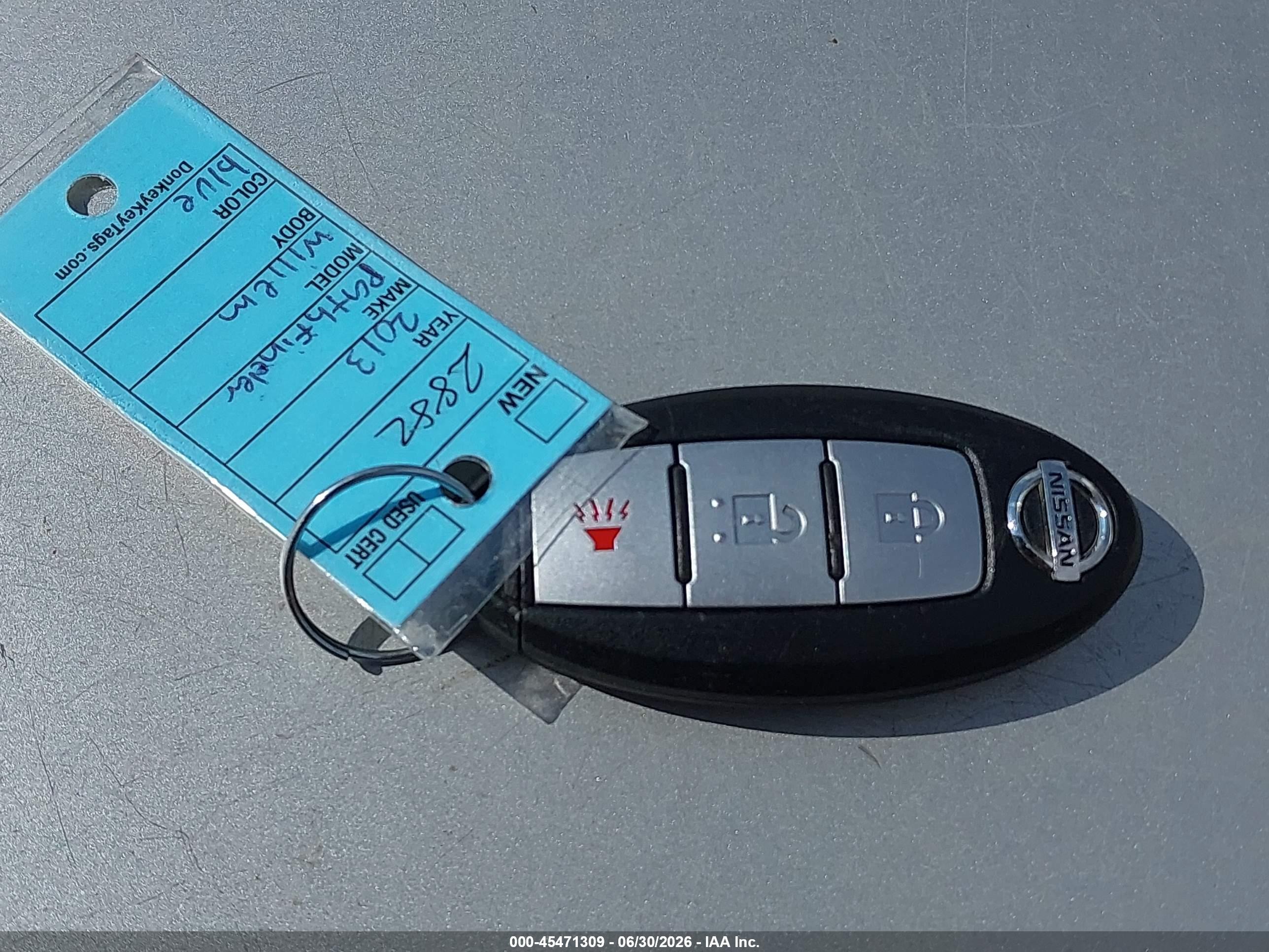 2013 Nissan Pathfinder Sv Blue vin: 5N1AR2MN5DC641494