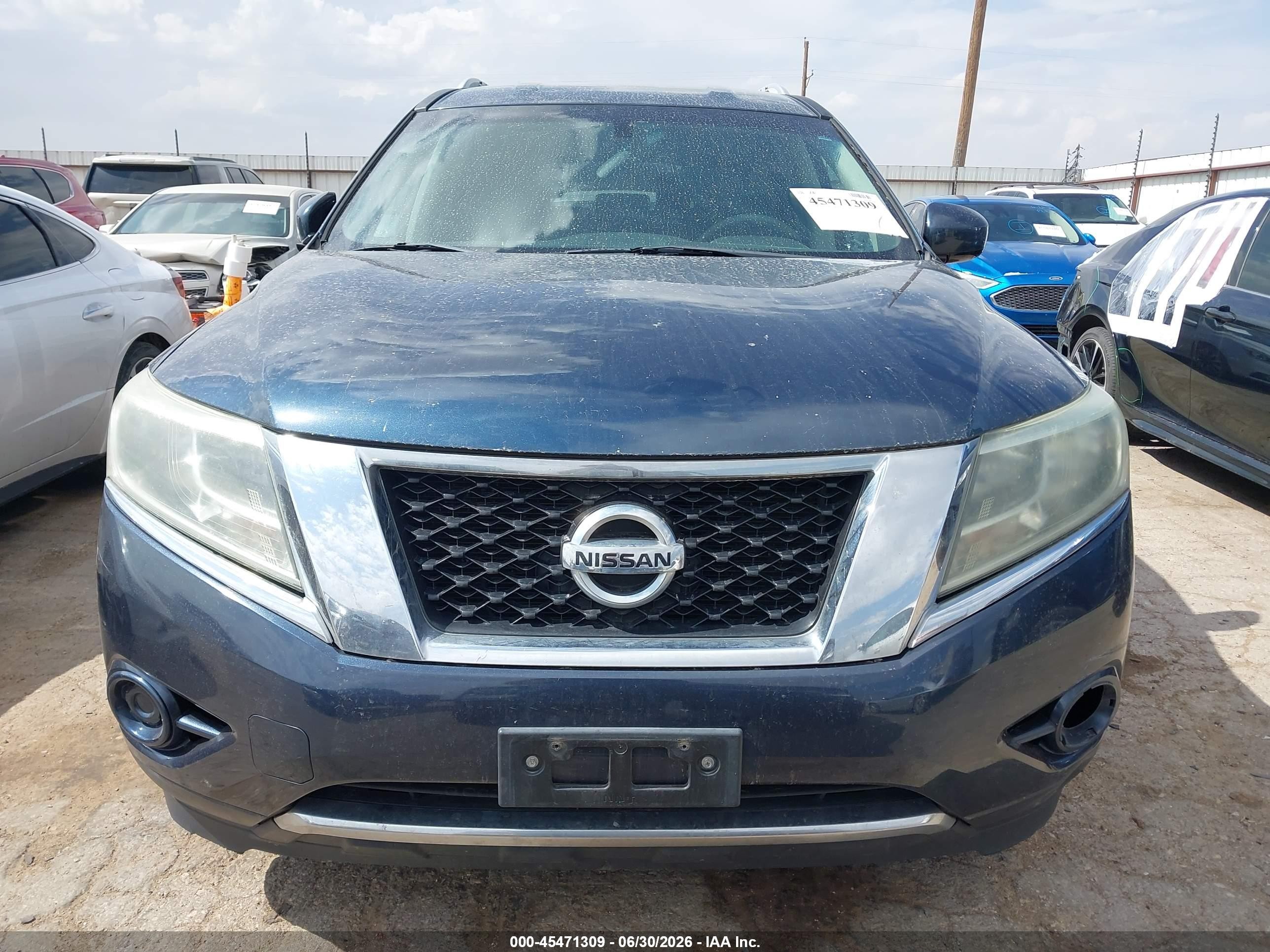 2013 Nissan Pathfinder Sv Blue vin: 5N1AR2MN5DC641494