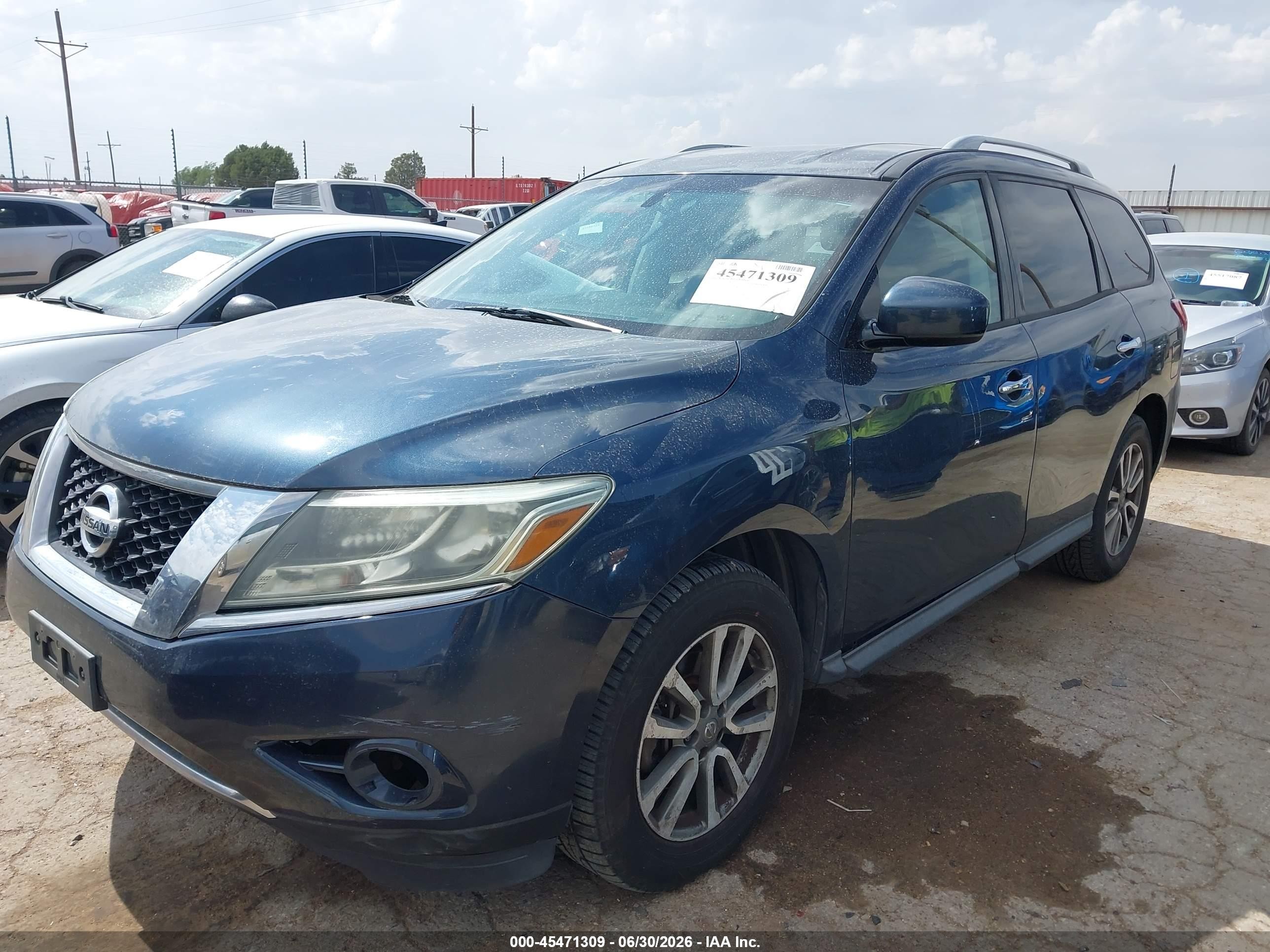 2013 Nissan Pathfinder Sv Blue vin: 5N1AR2MN5DC641494