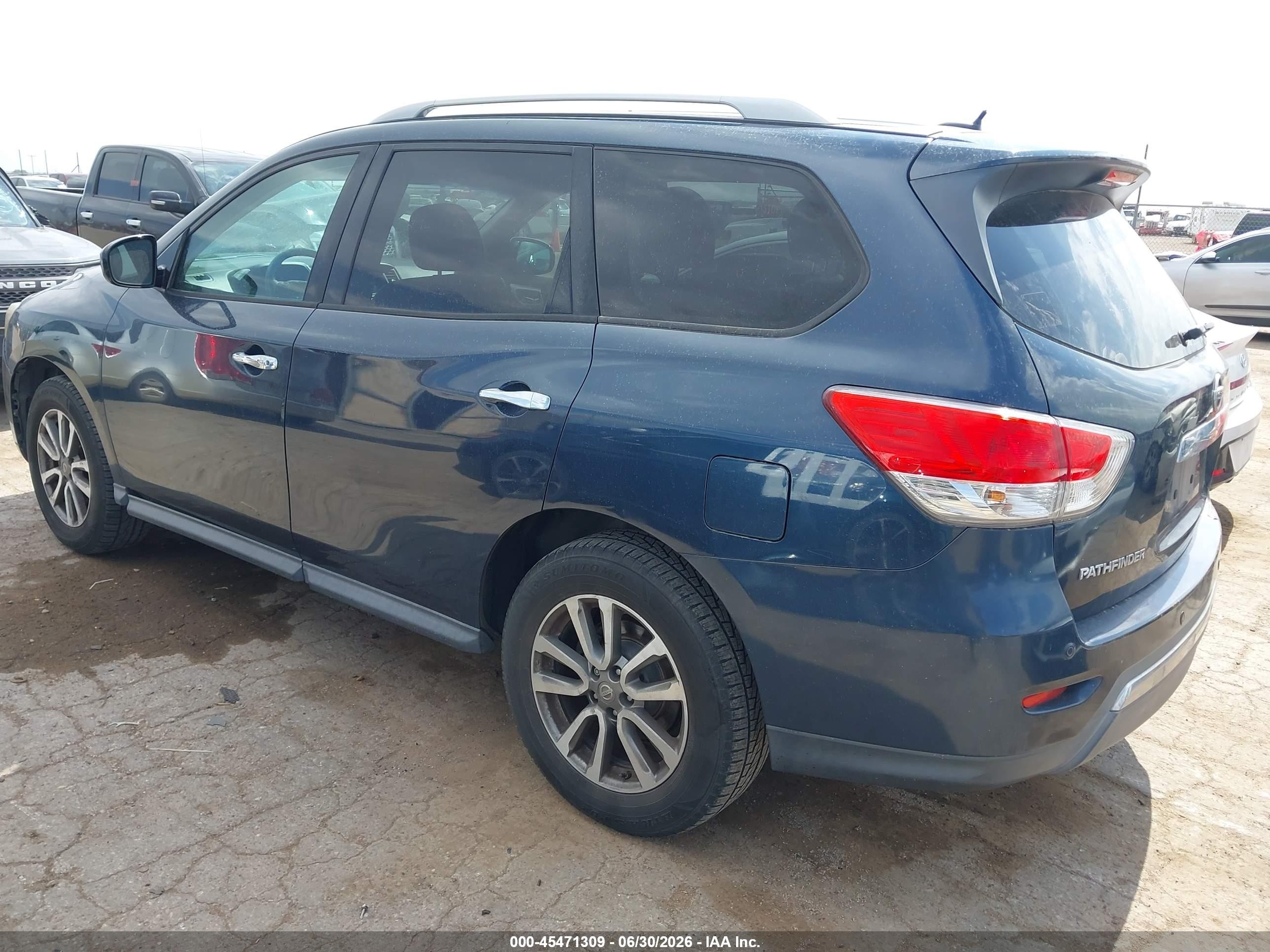 2013 Nissan Pathfinder Sv Blue vin: 5N1AR2MN5DC641494