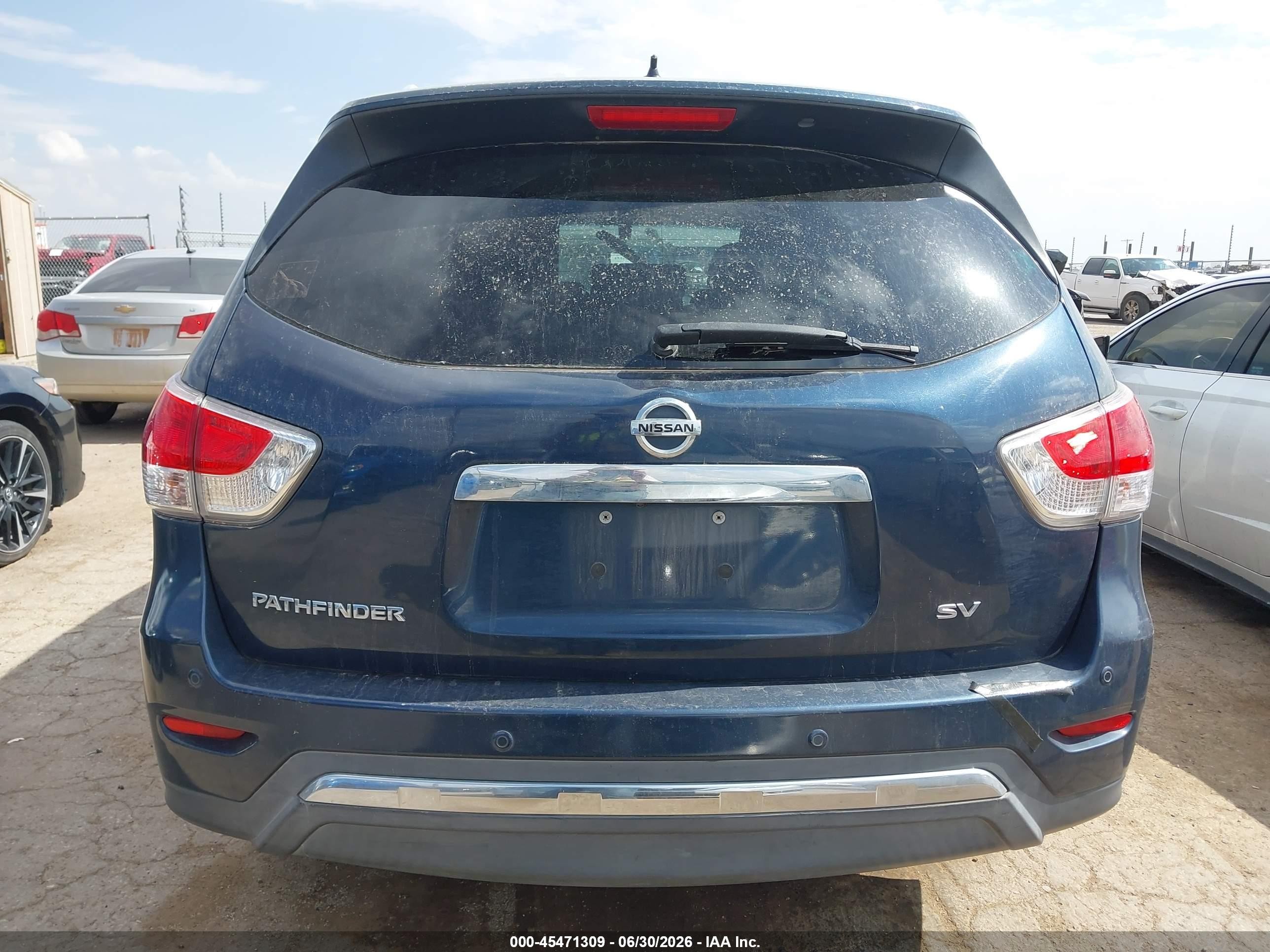 2013 Nissan Pathfinder Sv Blue vin: 5N1AR2MN5DC641494