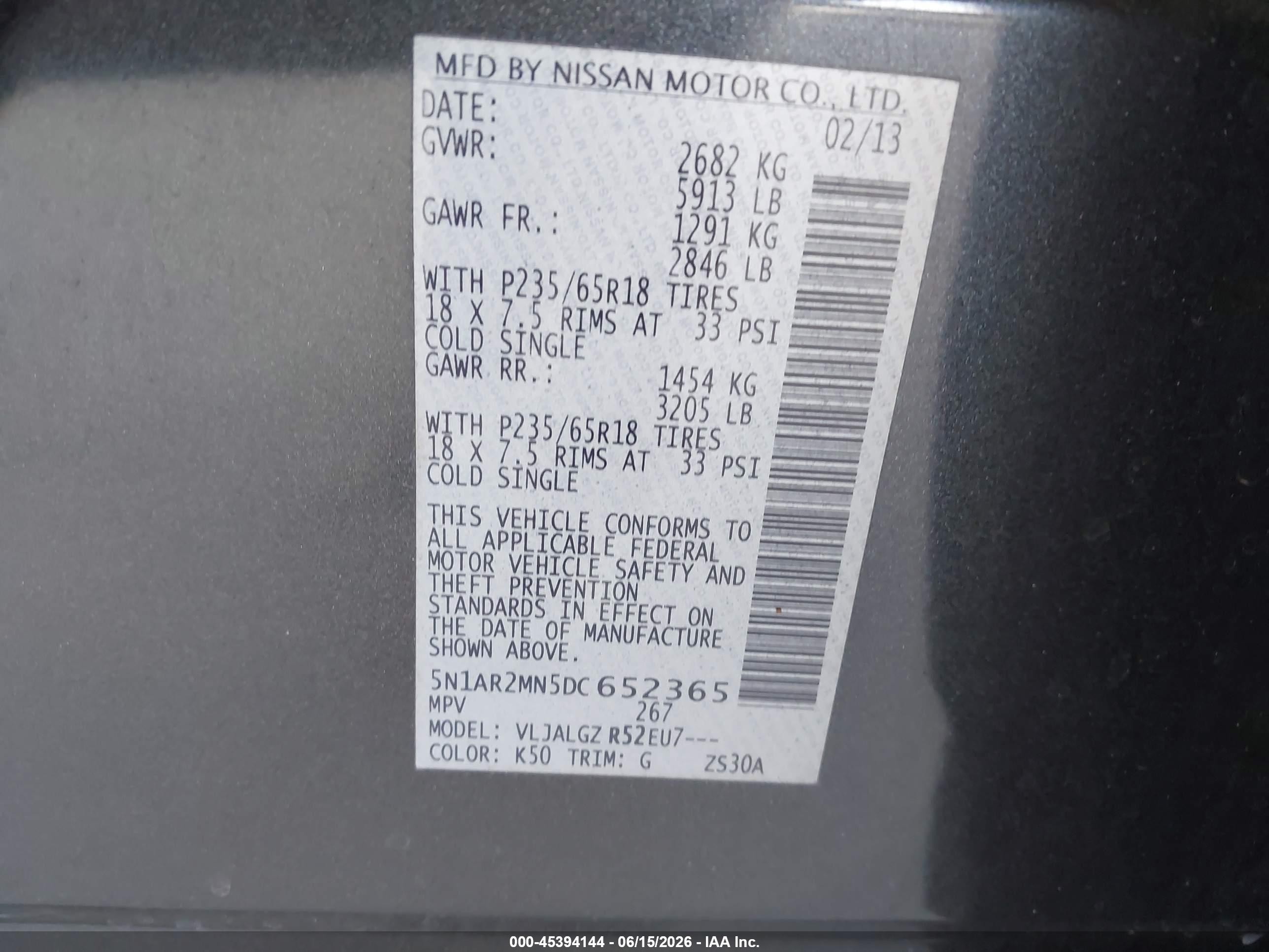 2013 Nissan Pathfinder Sl Black vin: 5N1AR2MN5DC652365