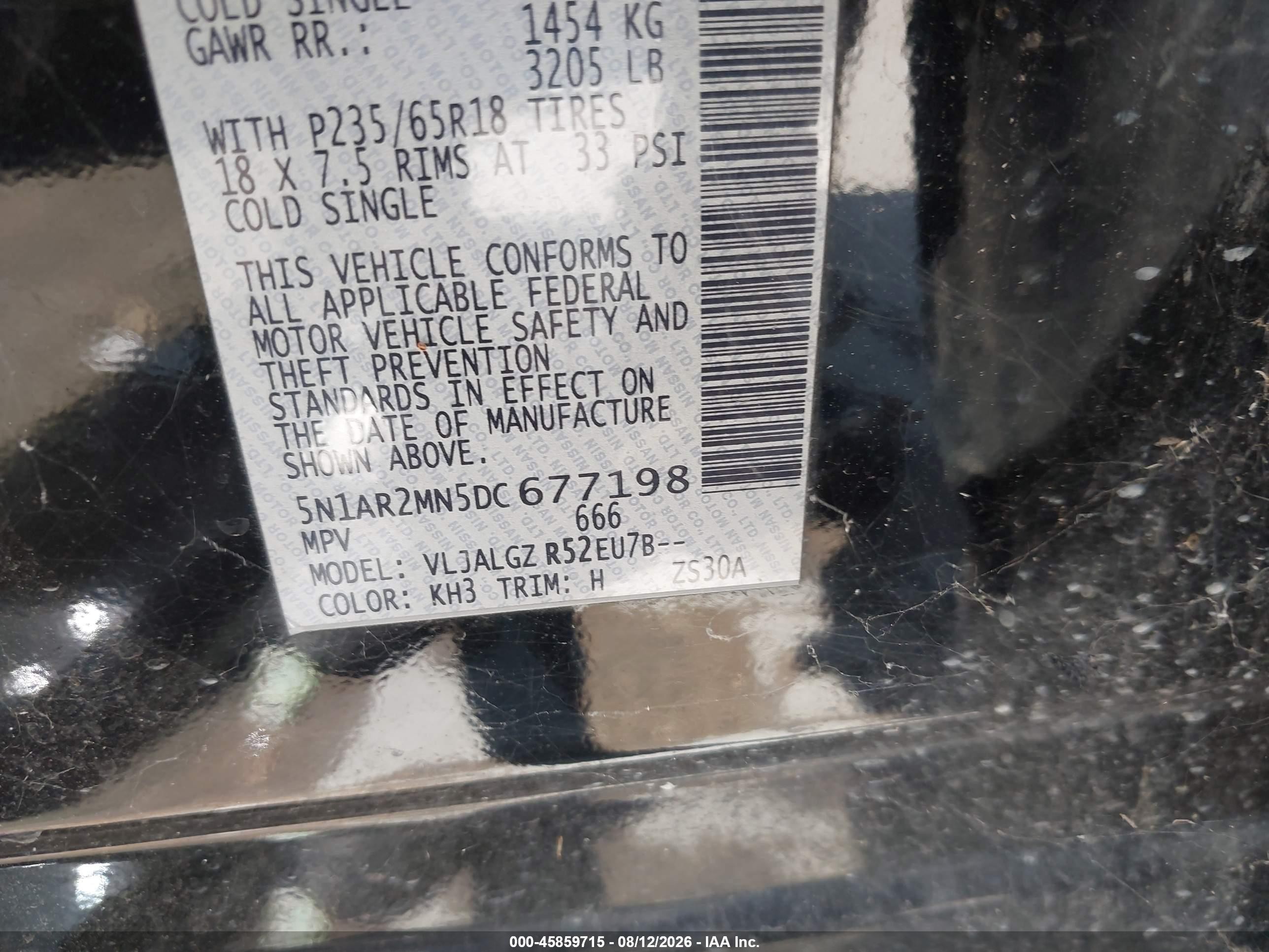2013 Nissan Pathfinder Sl Black vin: 5N1AR2MN5DC677198