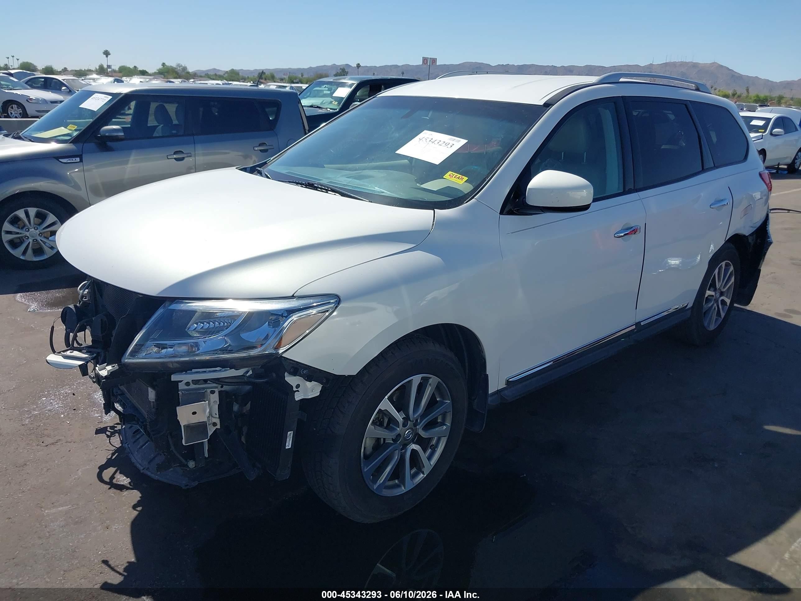 2014 Nissan Pathfinder Sl White vin: 5N1AR2MN5EC604382