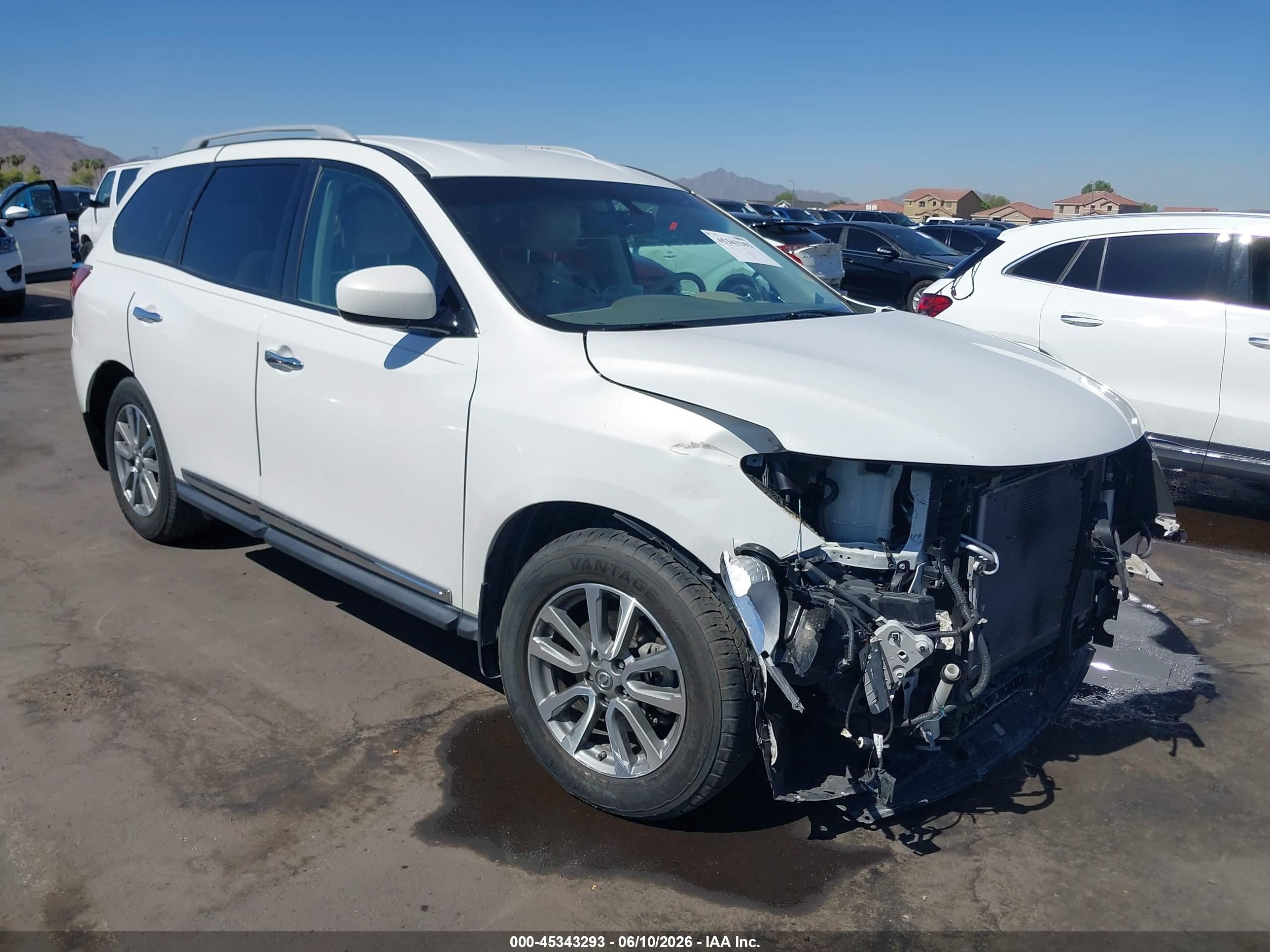 2014 Nissan Pathfinder Sl White vin: 5N1AR2MN5EC604382