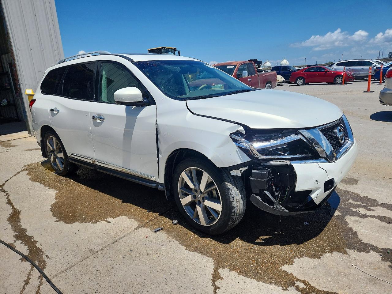 2014 Nissan Pathfinder S White vin: 5N1AR2MN5EC654795