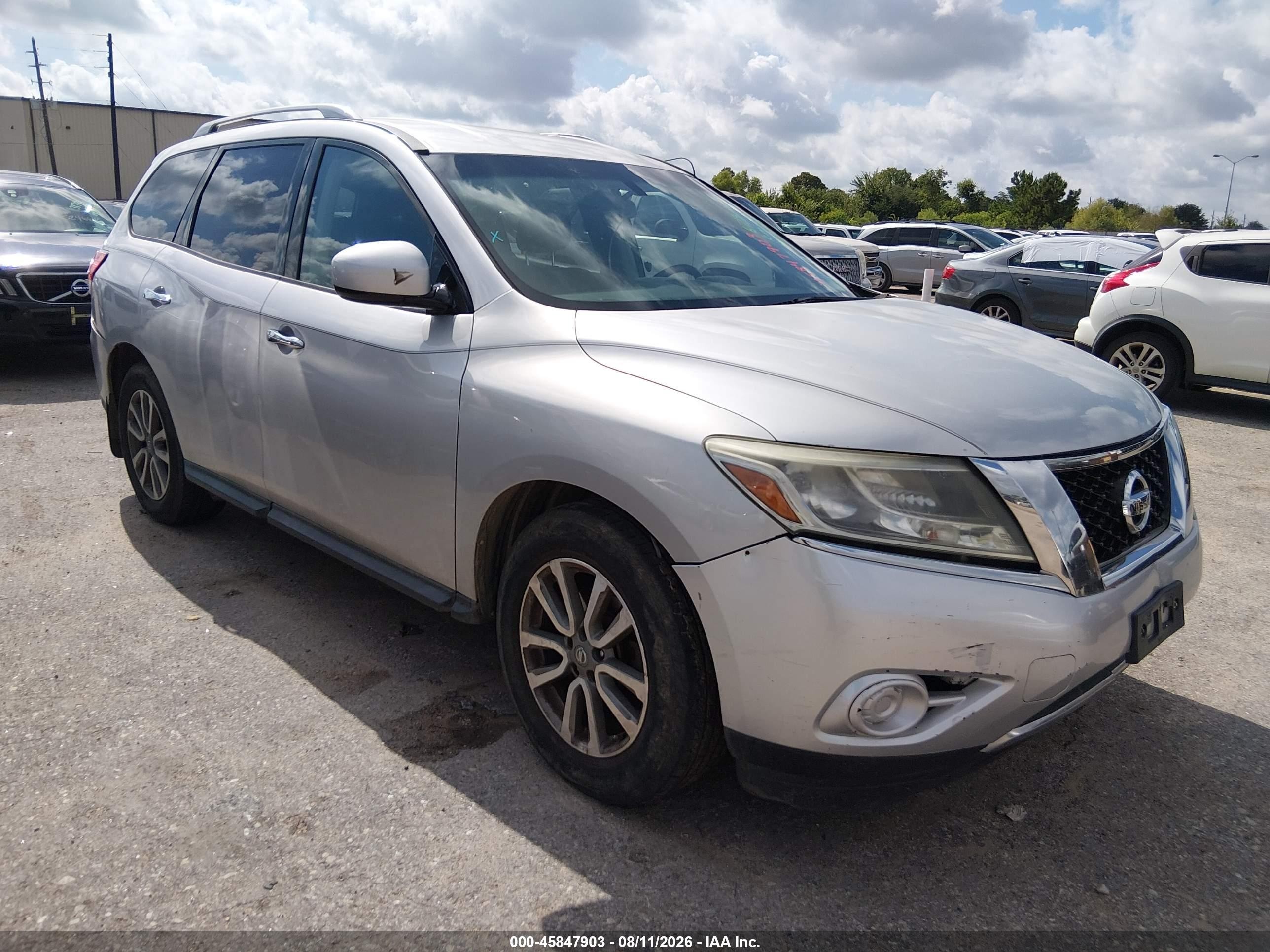 2014 Nissan Pathfinder Sv Silver vin: 5N1AR2MN5EC671919