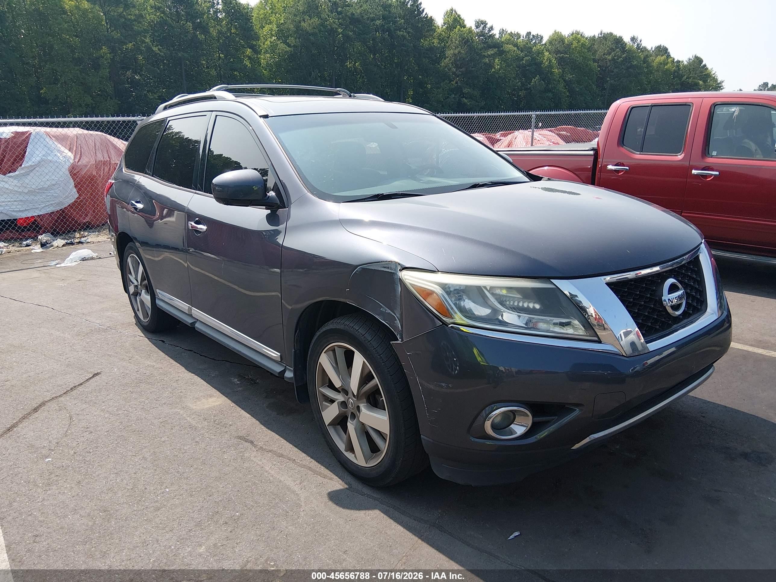 2014 Nissan Pathfinder Platinum Серый vin: 5N1AR2MN5EC687909