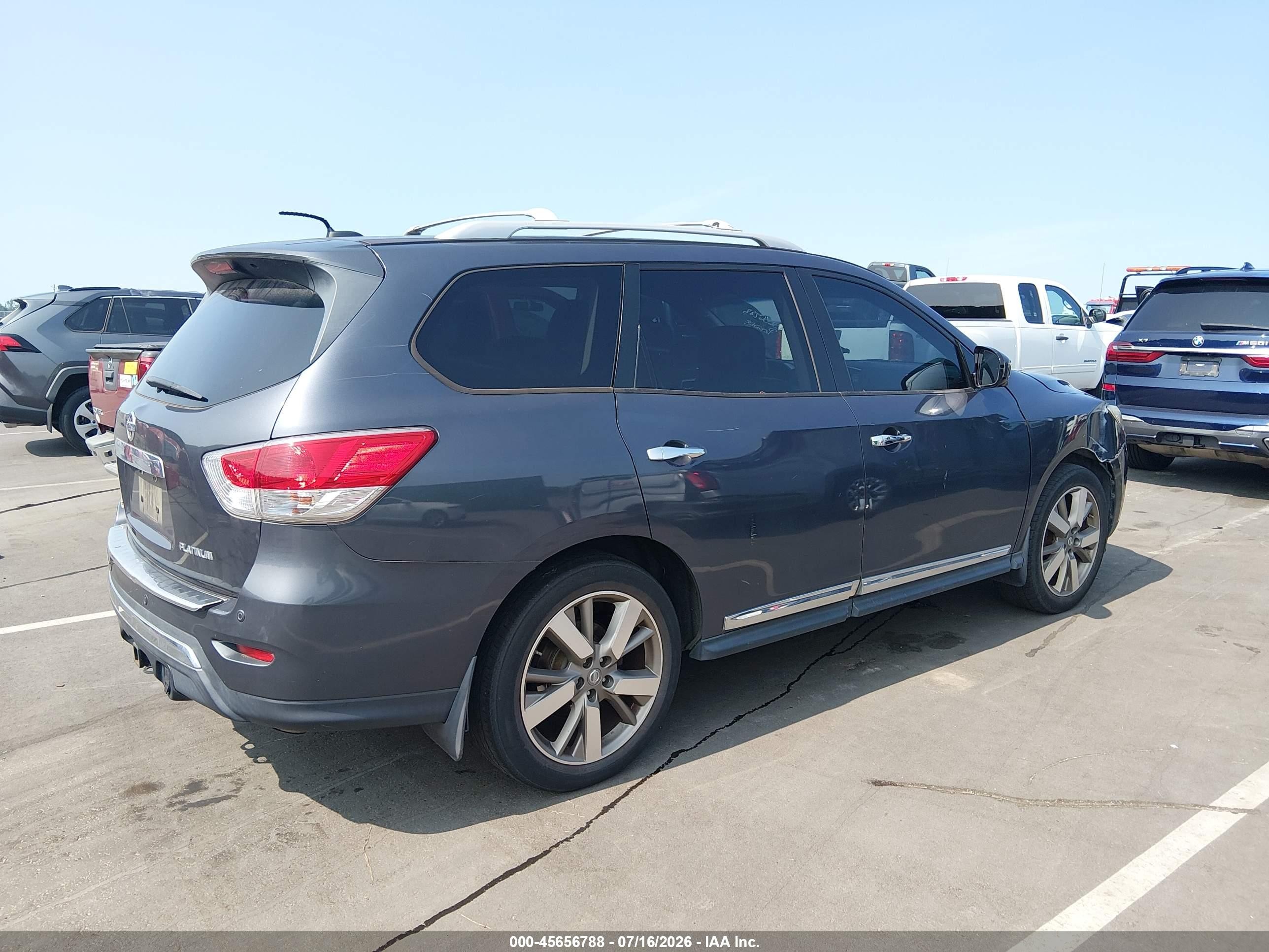 2014 Nissan Pathfinder Platinum Серый vin: 5N1AR2MN5EC687909