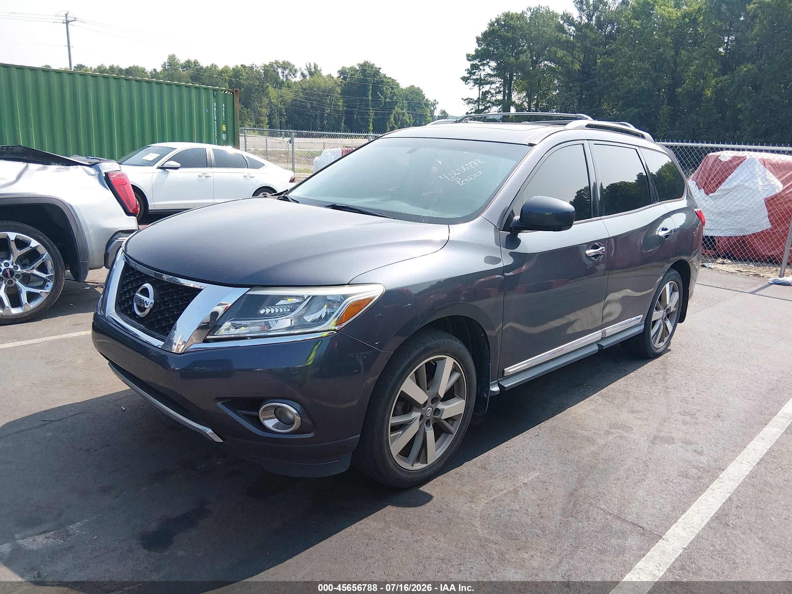 2014 Nissan Pathfinder Platinum Серый vin: 5N1AR2MN5EC687909