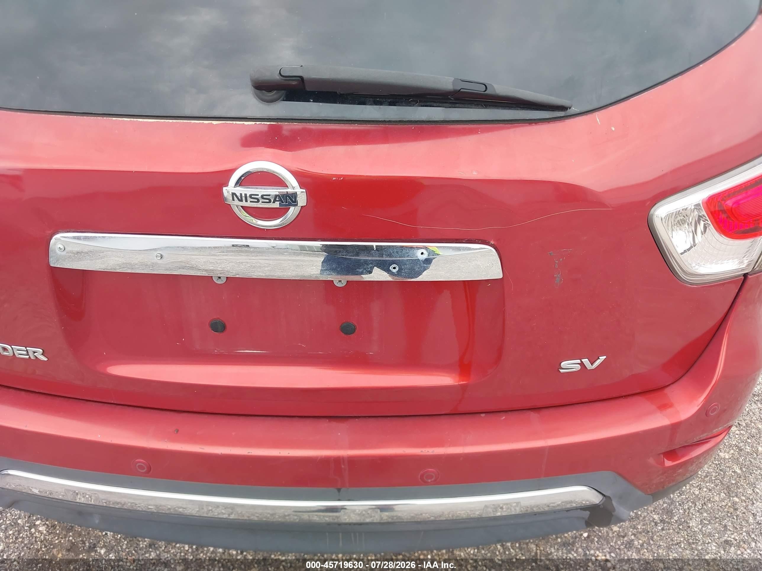 2014 Nissan Pathfinder Sv Red vin: 5N1AR2MN5EC716521
