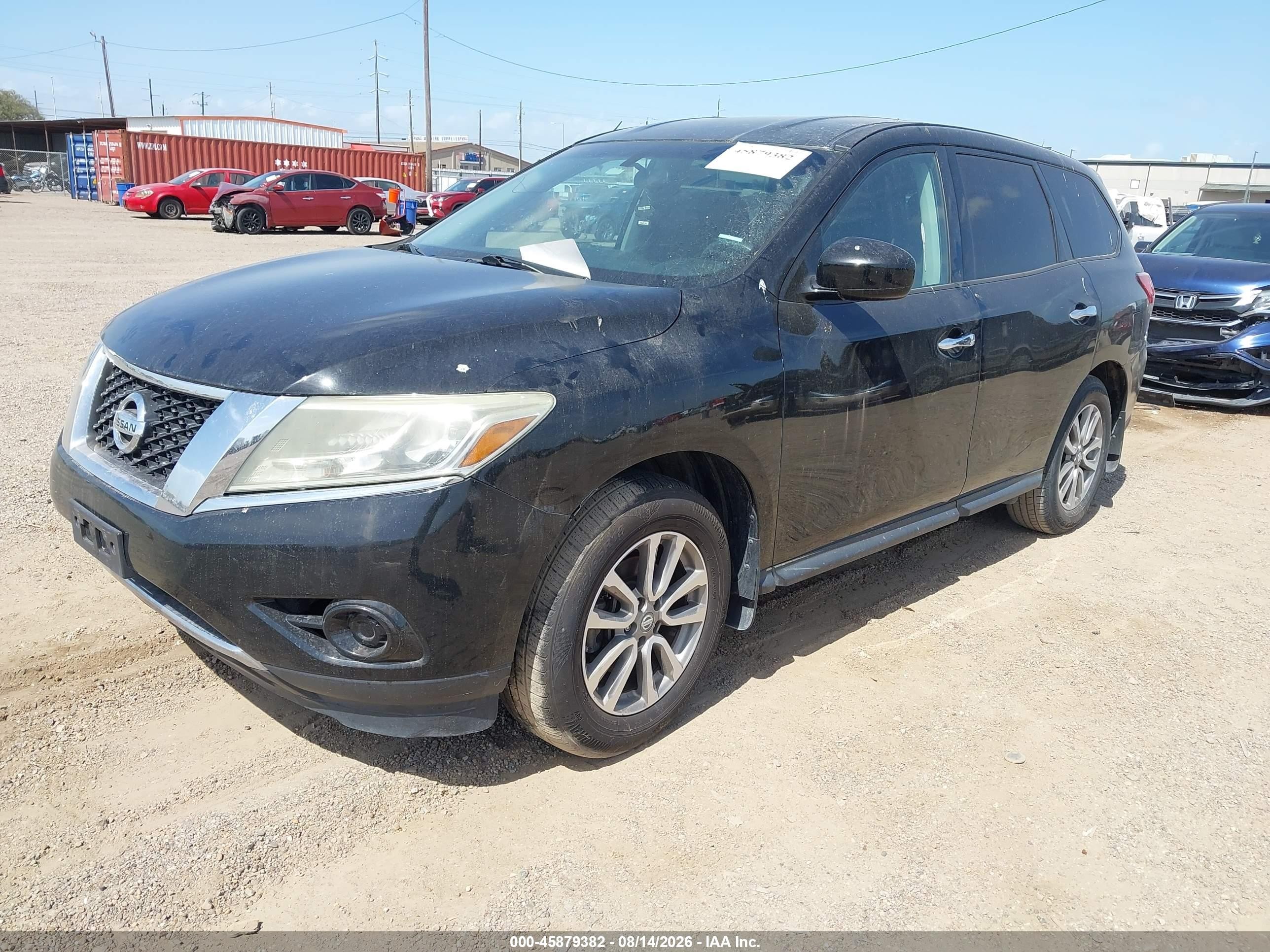 2014 Nissan Pathfinder S Black vin: 5N1AR2MN5EC727292