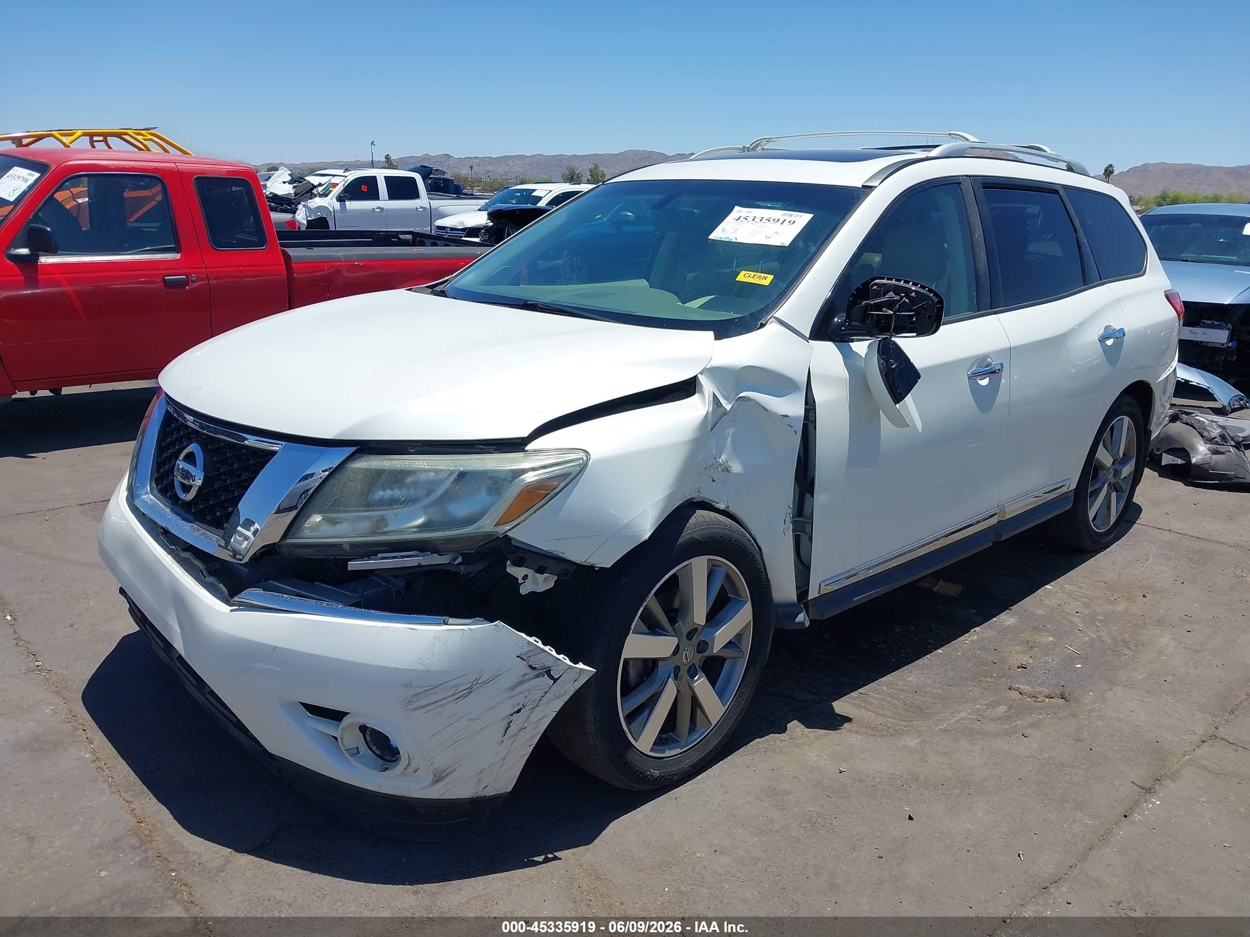 2015 Nissan Pathfinder Platinum White vin: 5N1AR2MN5FC633026