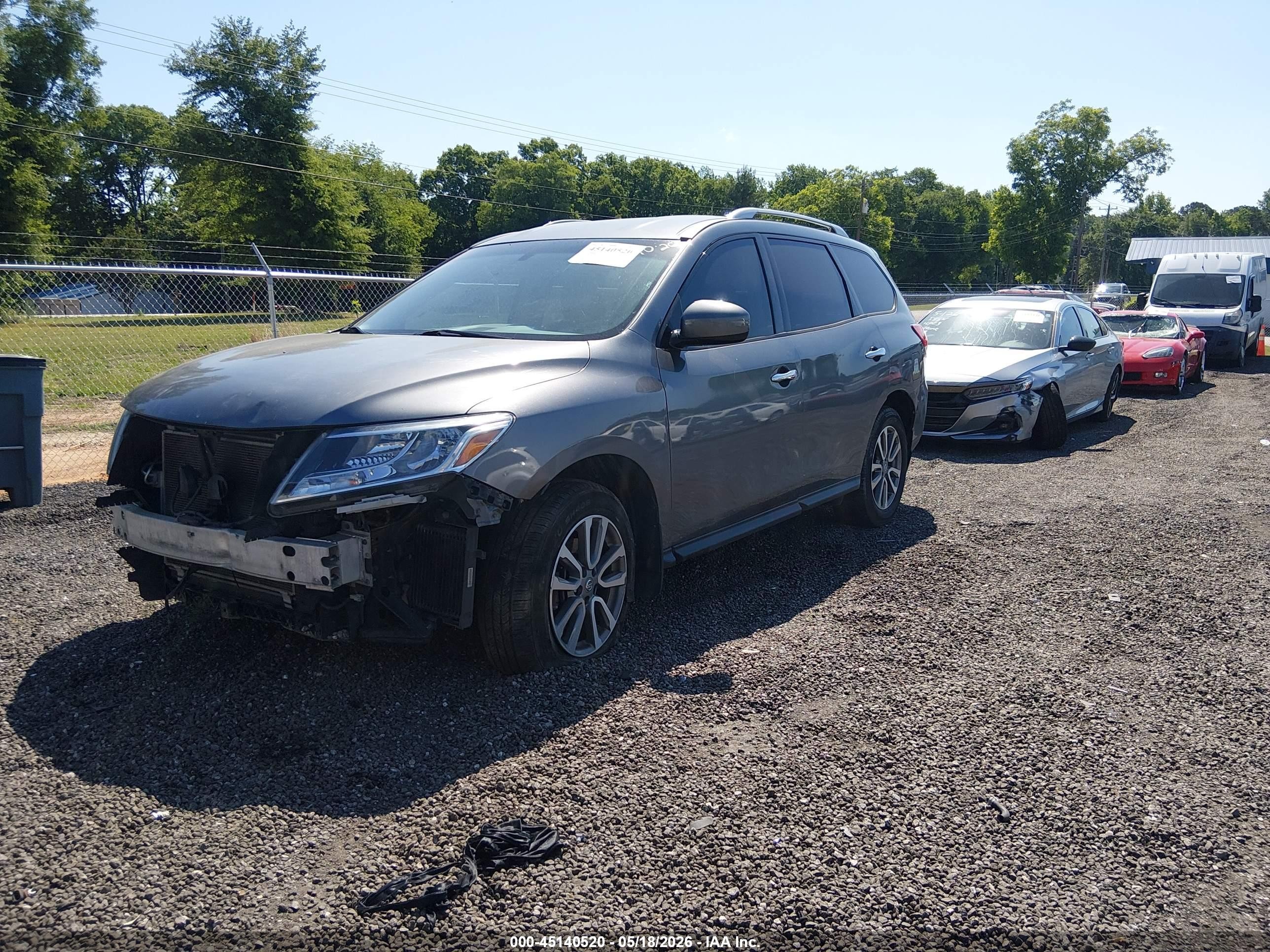 2015 Nissan Pathfinder Sv Серый vin: 5N1AR2MN5FC652143
