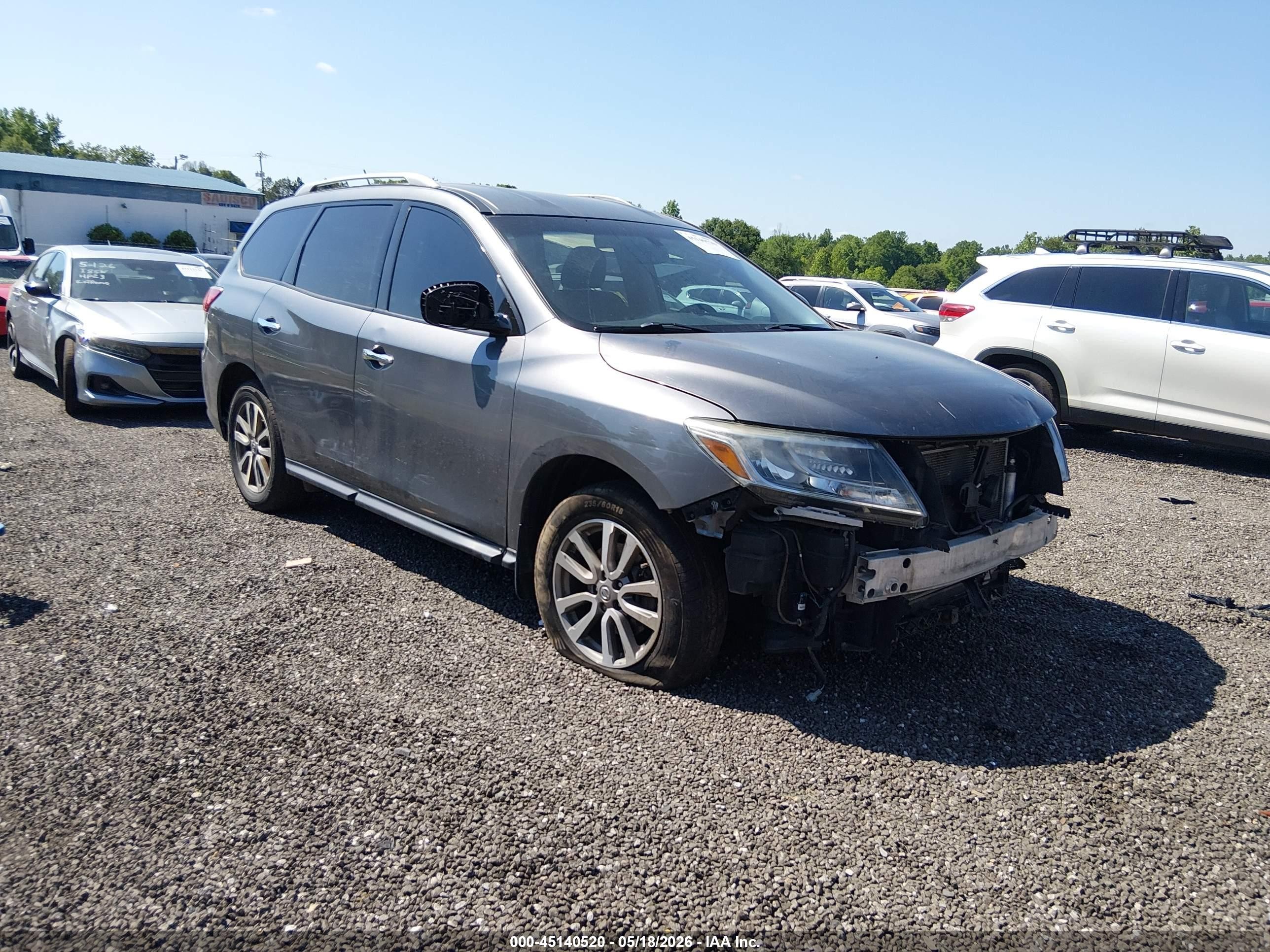 2015 Nissan Pathfinder Sv Gray vin: 5N1AR2MN5FC652143