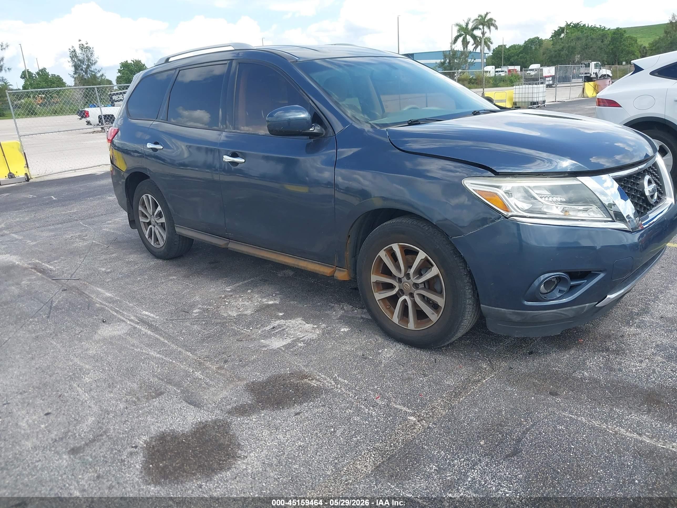 2015 Nissan Pathfinder Sv Blue vin: 5N1AR2MN5FC666592