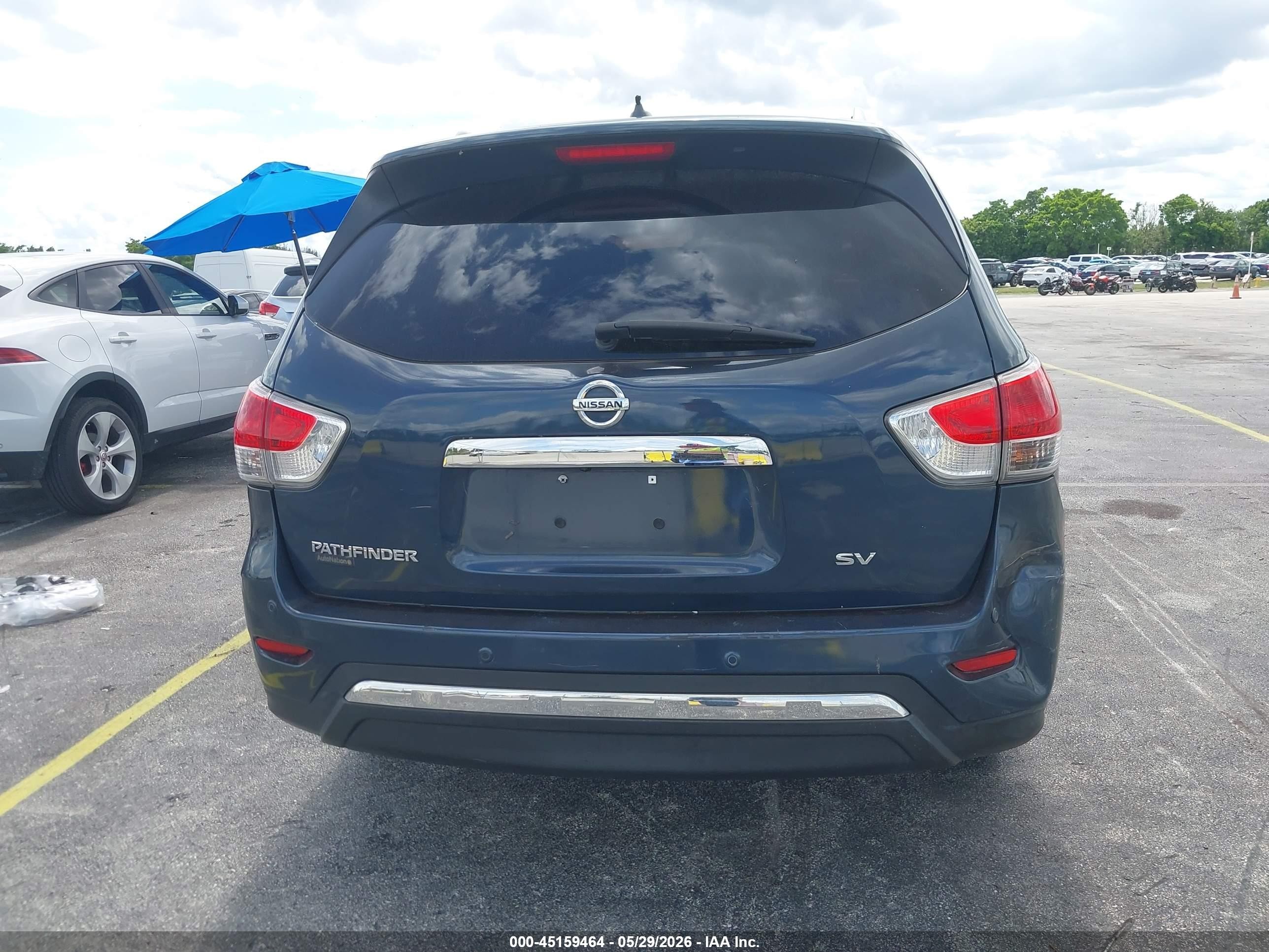 2015 Nissan Pathfinder Sv Blue vin: 5N1AR2MN5FC666592
