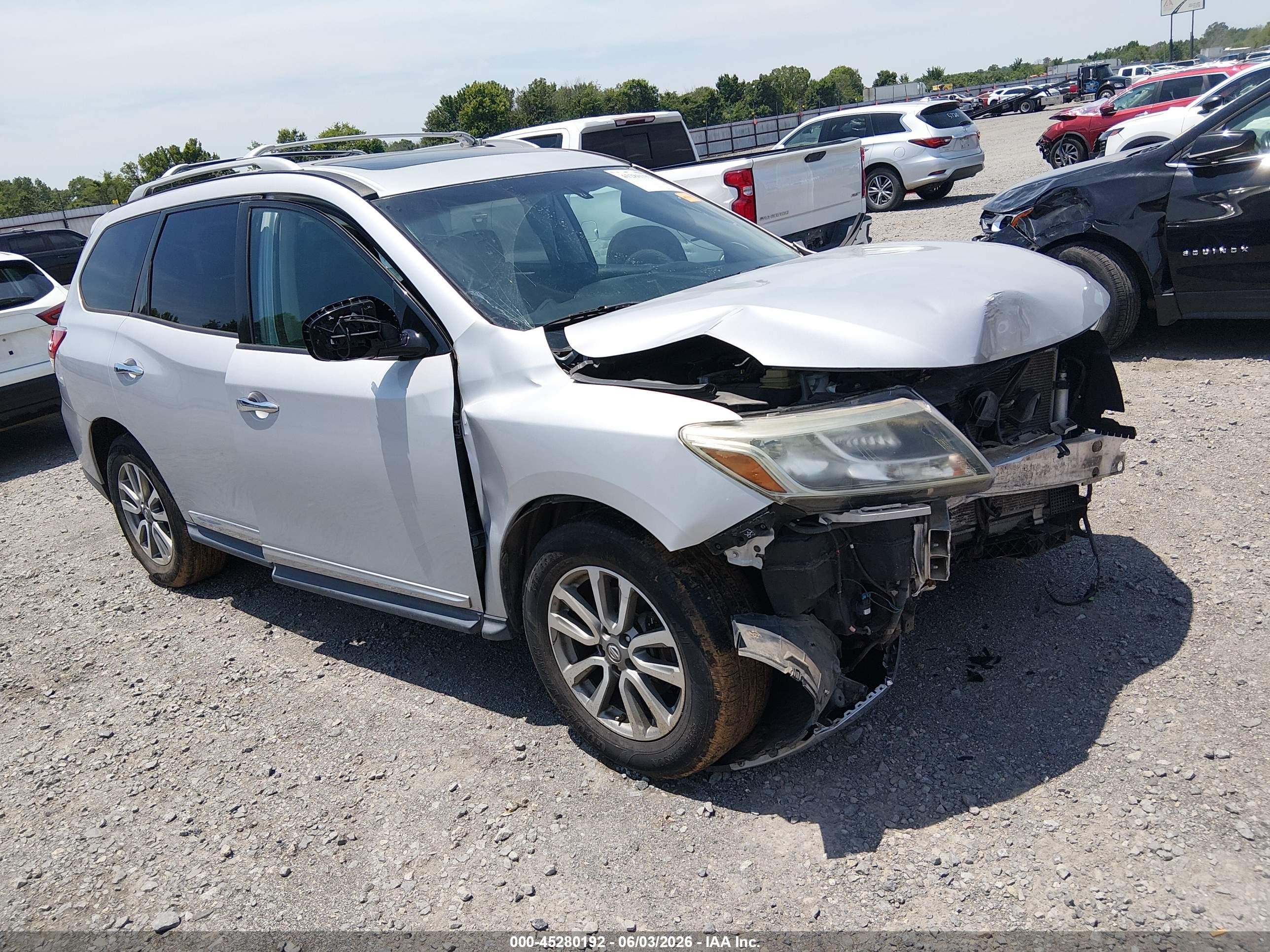 2013 Nissan Pathfinder Sl Silver vin: 5N1AR2MN6DC602459
