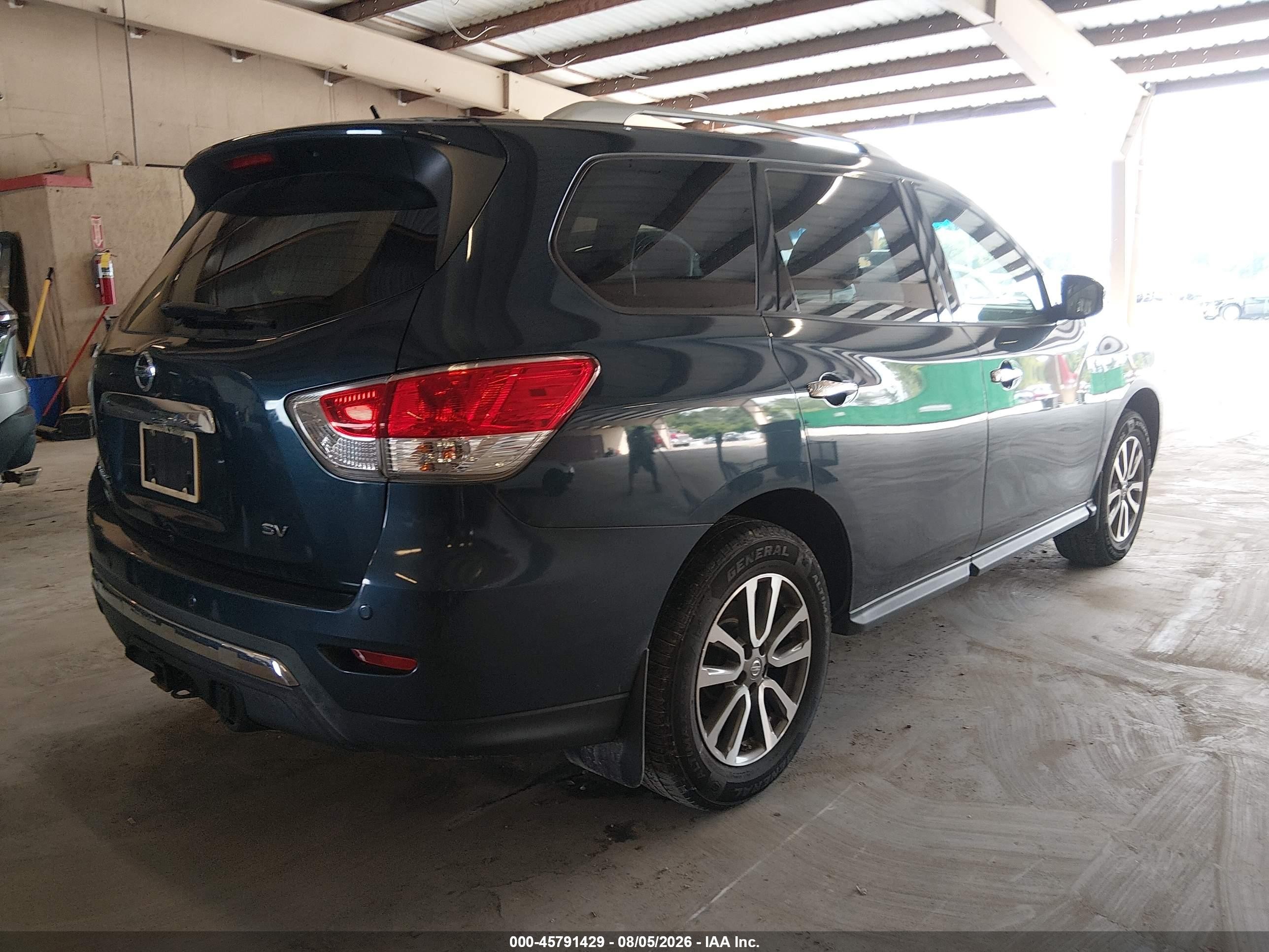 2013 Nissan Pathfinder Sv Blue vin: 5N1AR2MN6DC665092