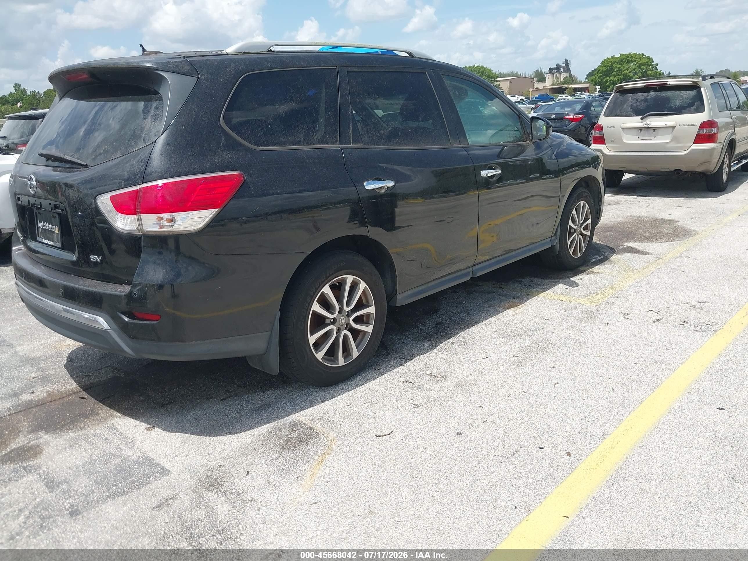 2013 Nissan Pathfinder Sv Black vin: 5N1AR2MN6DC676237