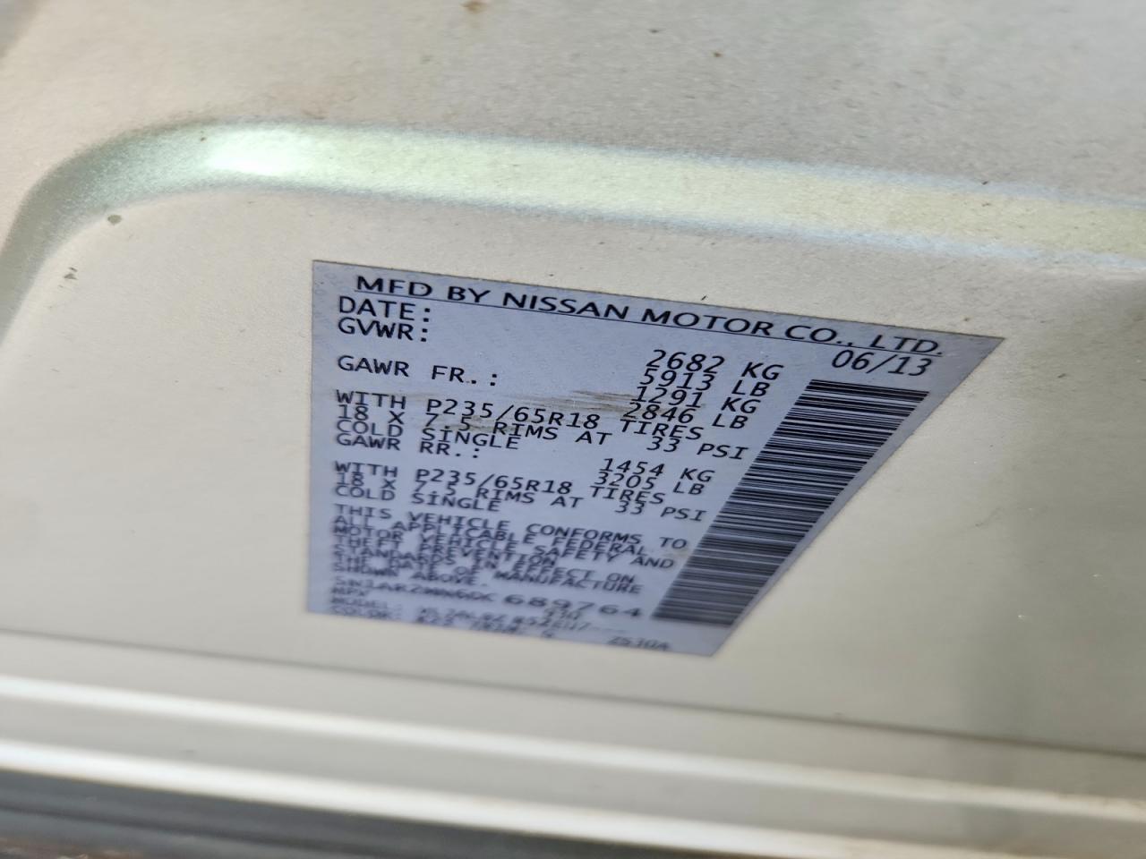 2013 Nissan Pathfinder S Gray vin: 5N1AR2MN6DC689764