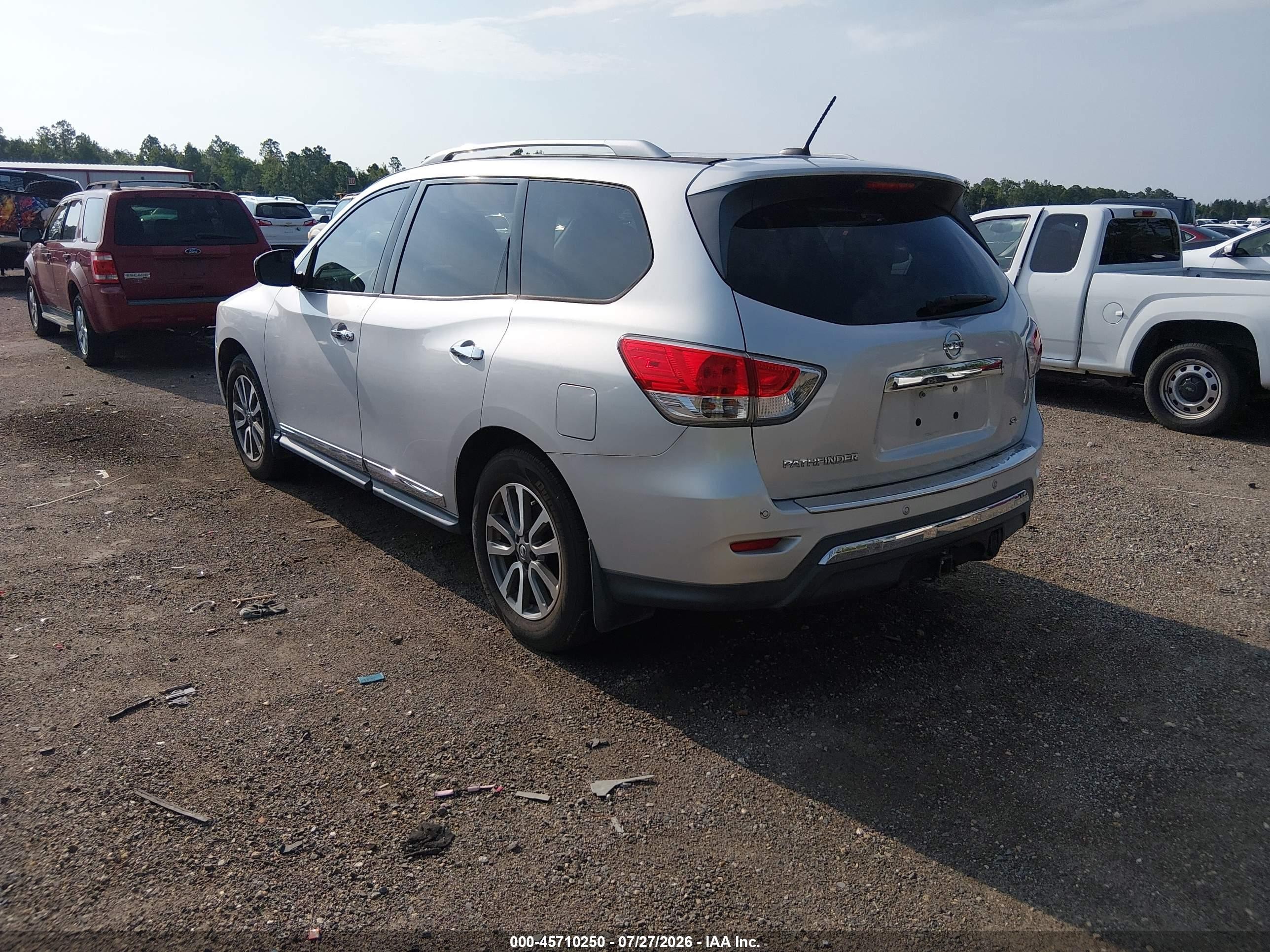 2014 Nissan Pathfinder S/sv/sl/platinum Silver vin: 5N1AR2MN6EC634930