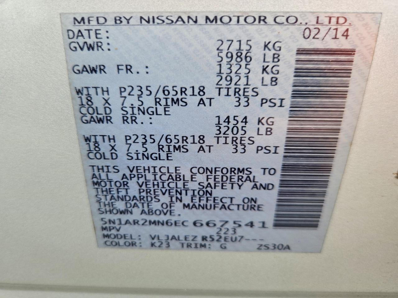 2014 Nissan Pathfinder Sv Silver vin: 5N1AR2MN6EC667541