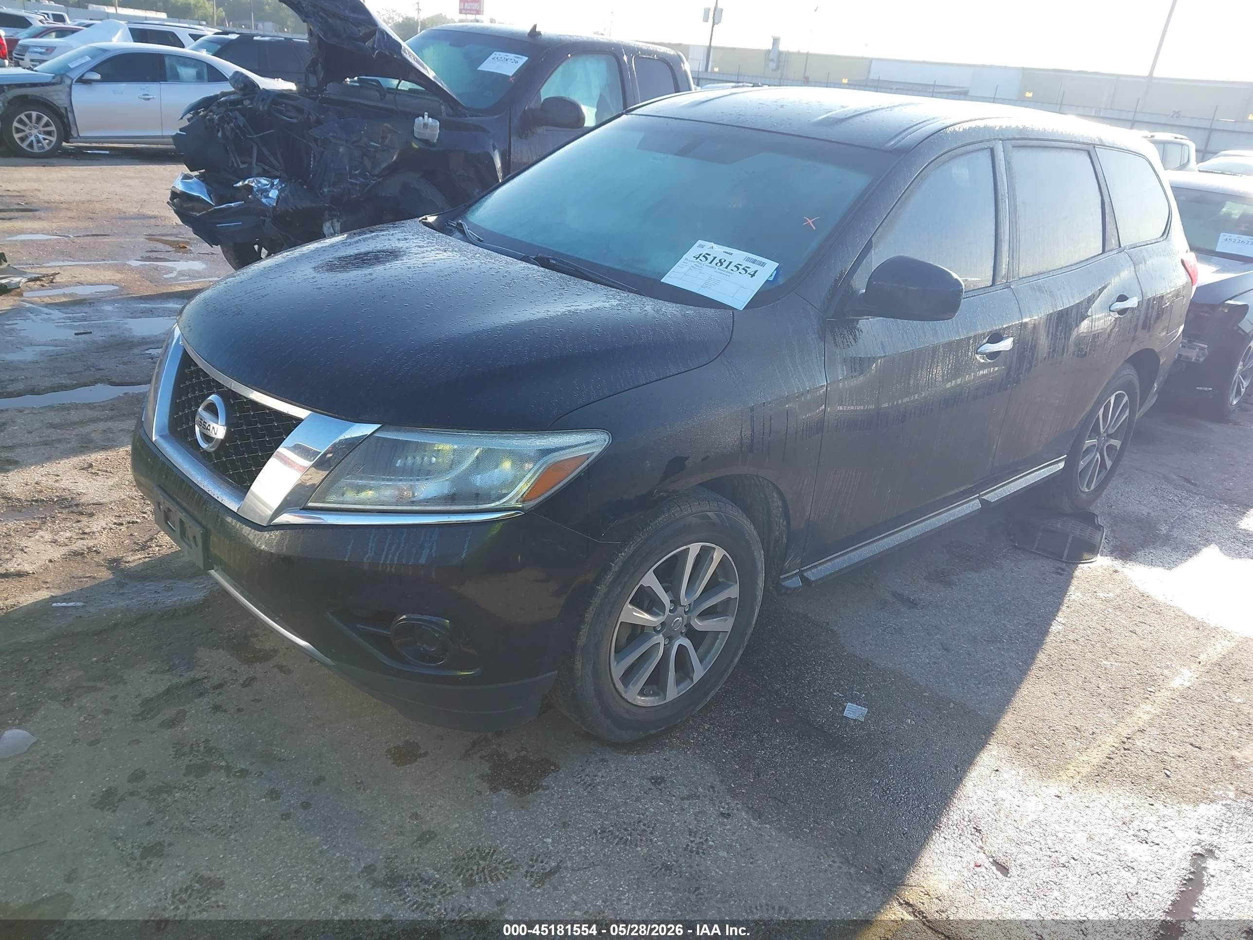 2014 Nissan Pathfinder S Black vin: 5N1AR2MN6EC675977