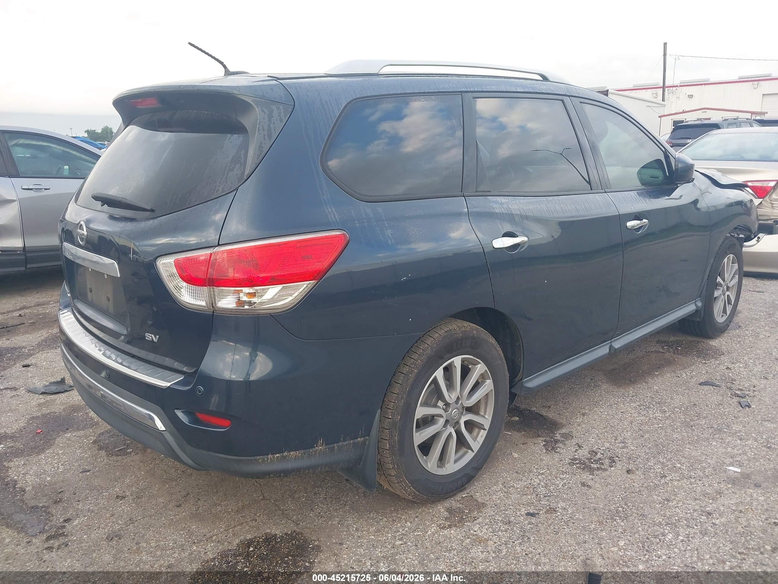2014 Nissan Pathfinder Sv Dark Blue vin: 5N1AR2MN6EC732226