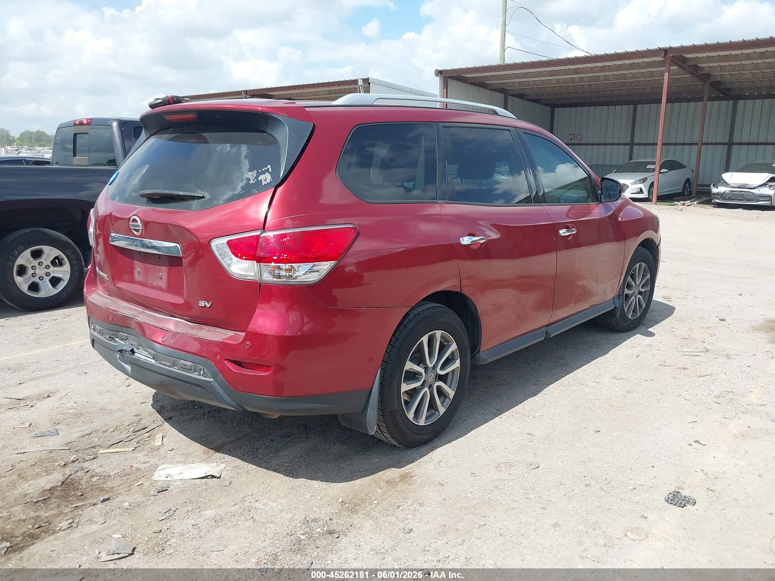 2015 Nissan Pathfinder Sv Red vin: 5N1AR2MN6FC643855