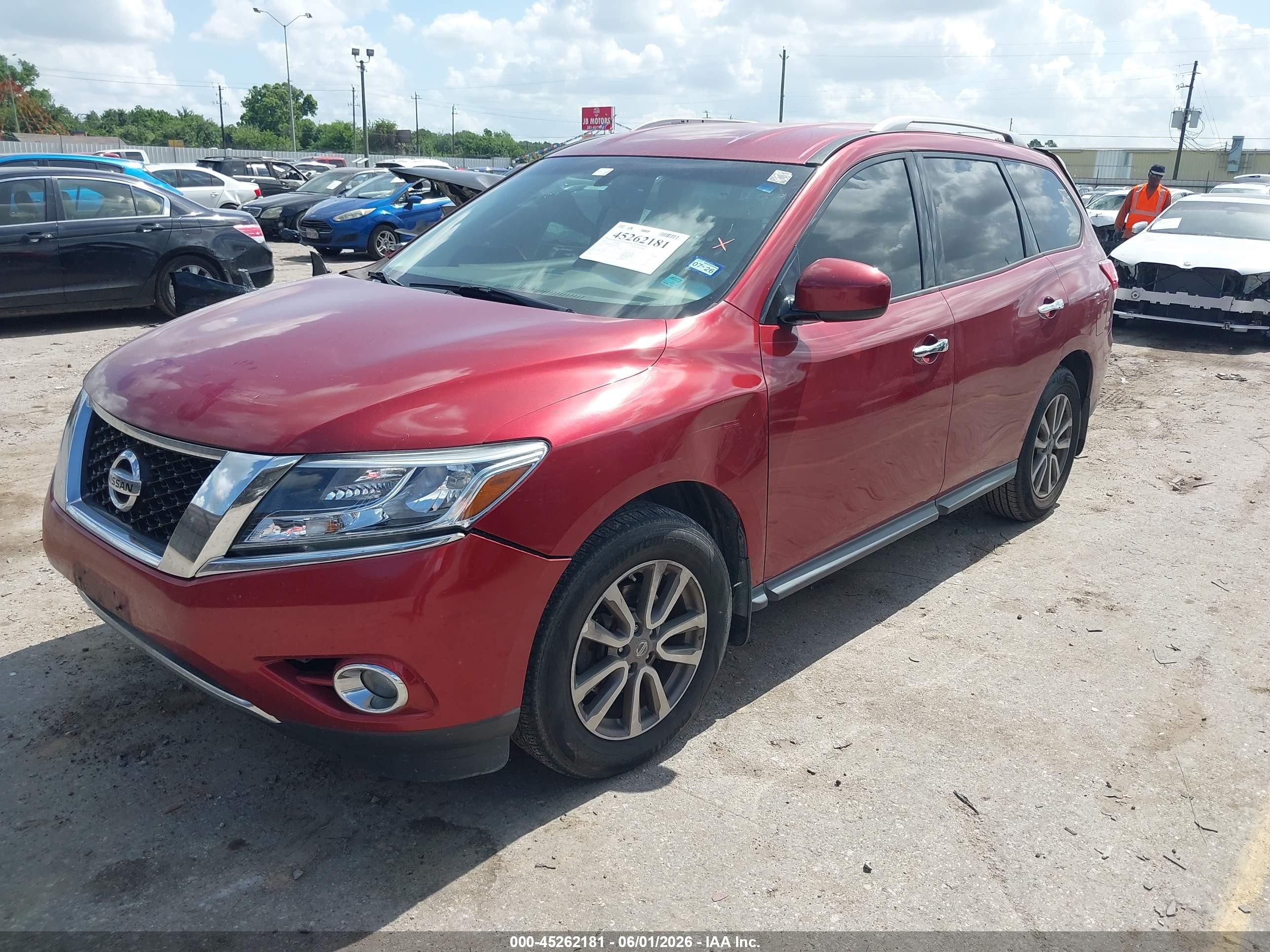 2015 Nissan Pathfinder Sv Red vin: 5N1AR2MN6FC643855