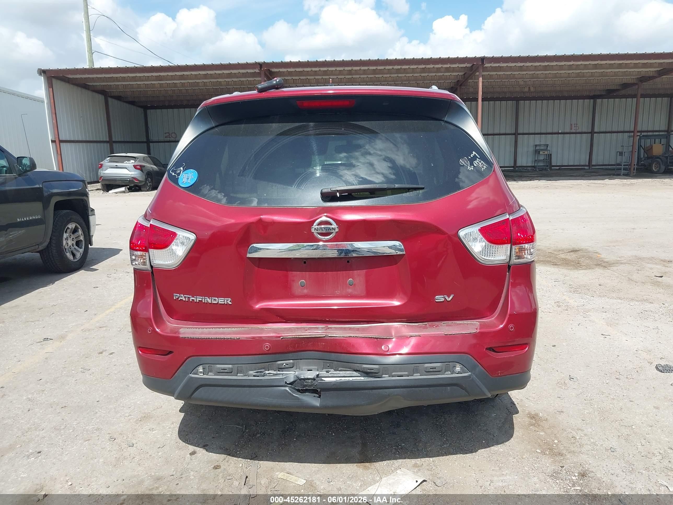 2015 Nissan Pathfinder Sv Red vin: 5N1AR2MN6FC643855