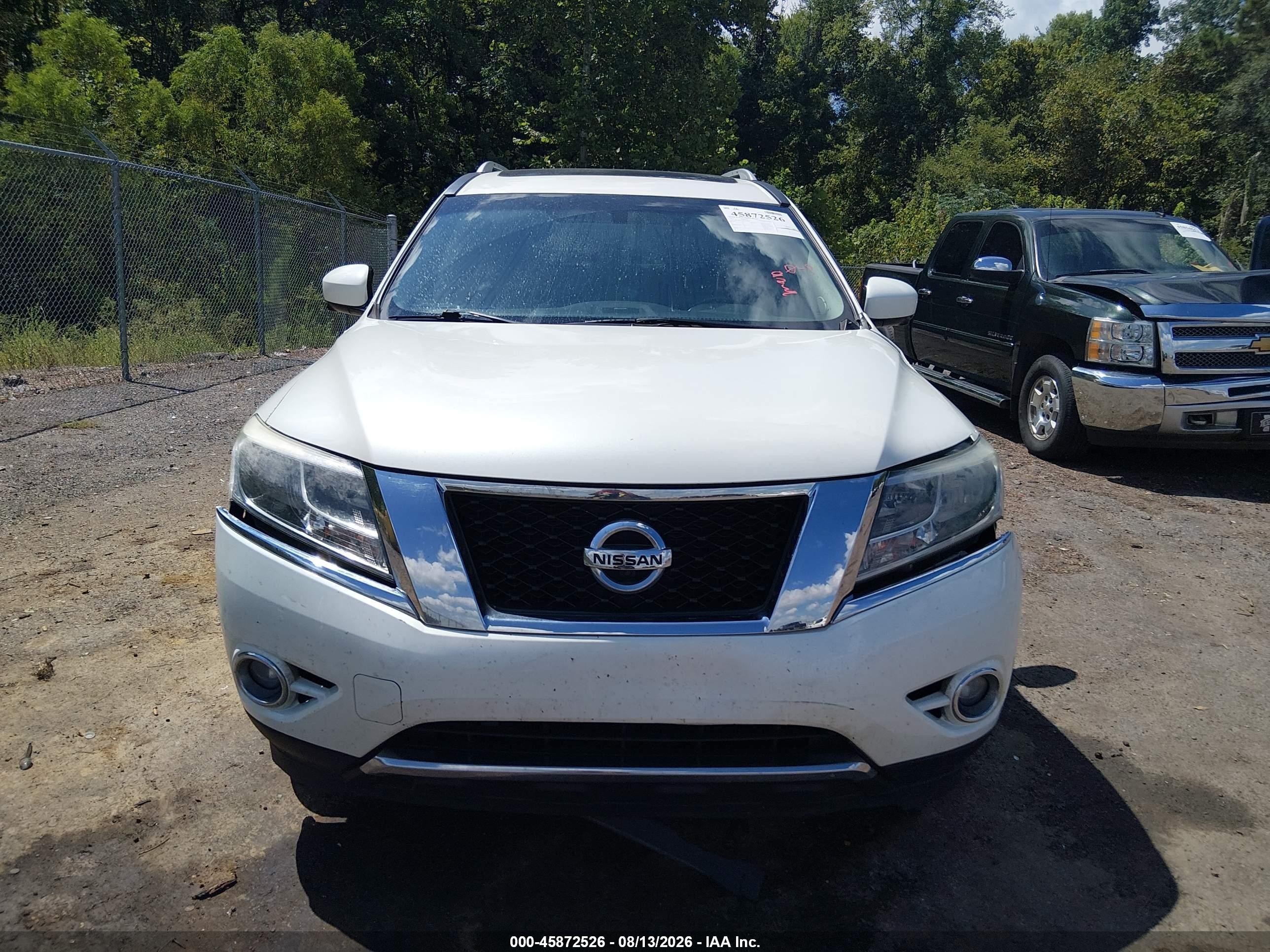 2015 Nissan Pathfinder Platinum White vin: 5N1AR2MN6FC656847