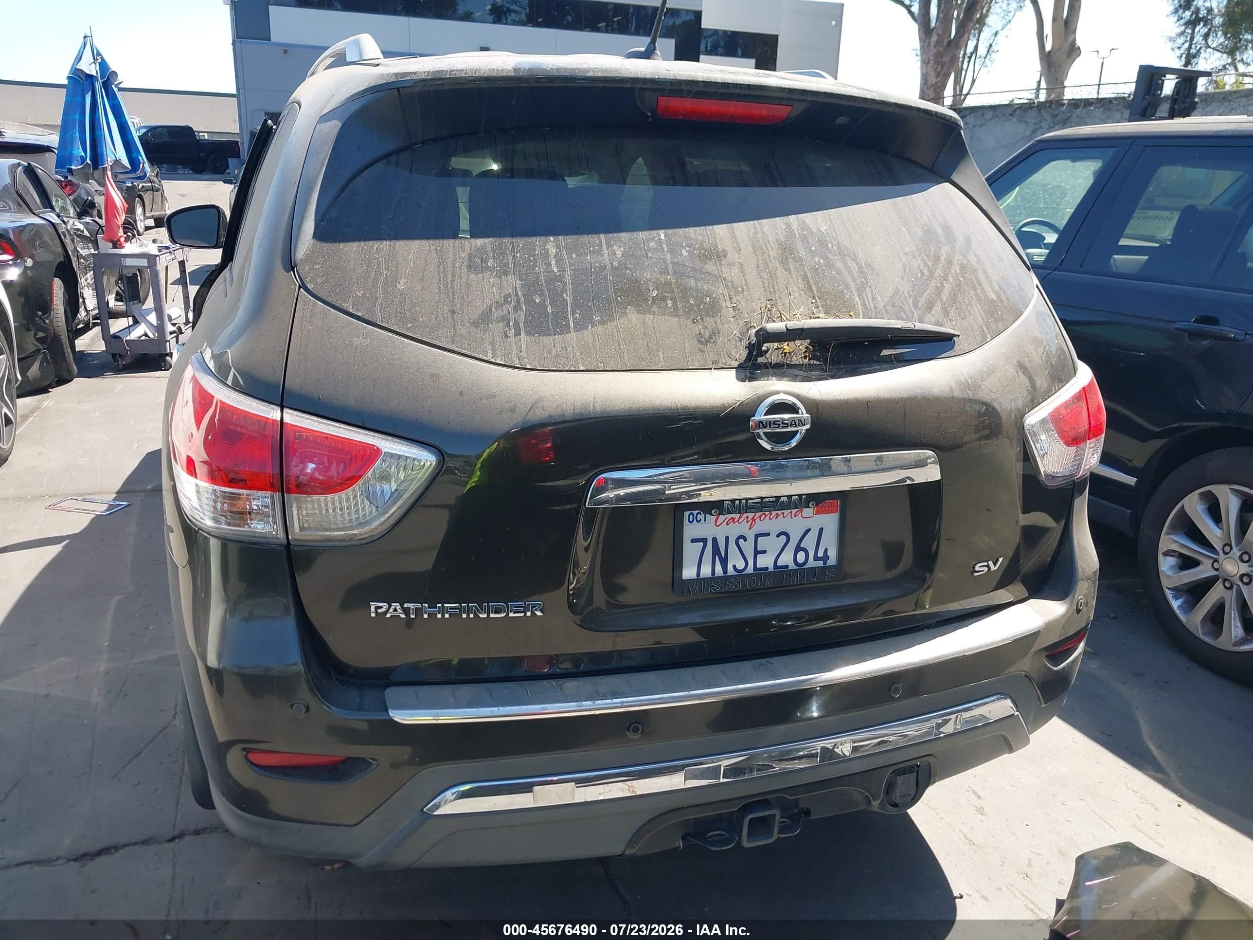 2015 Nissan Pathfinder Sv Green vin: 5N1AR2MN6FC702502