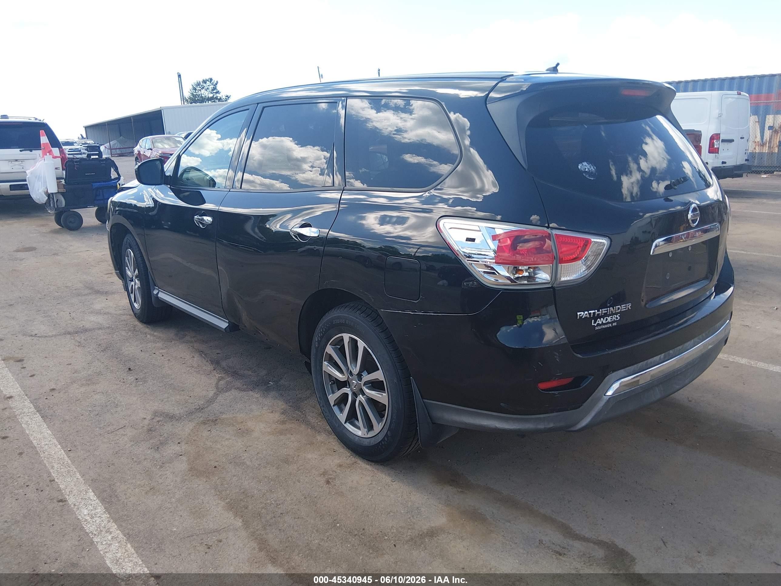 2013 Nissan Pathfinder S Black vin: 5N1AR2MN7DC601997