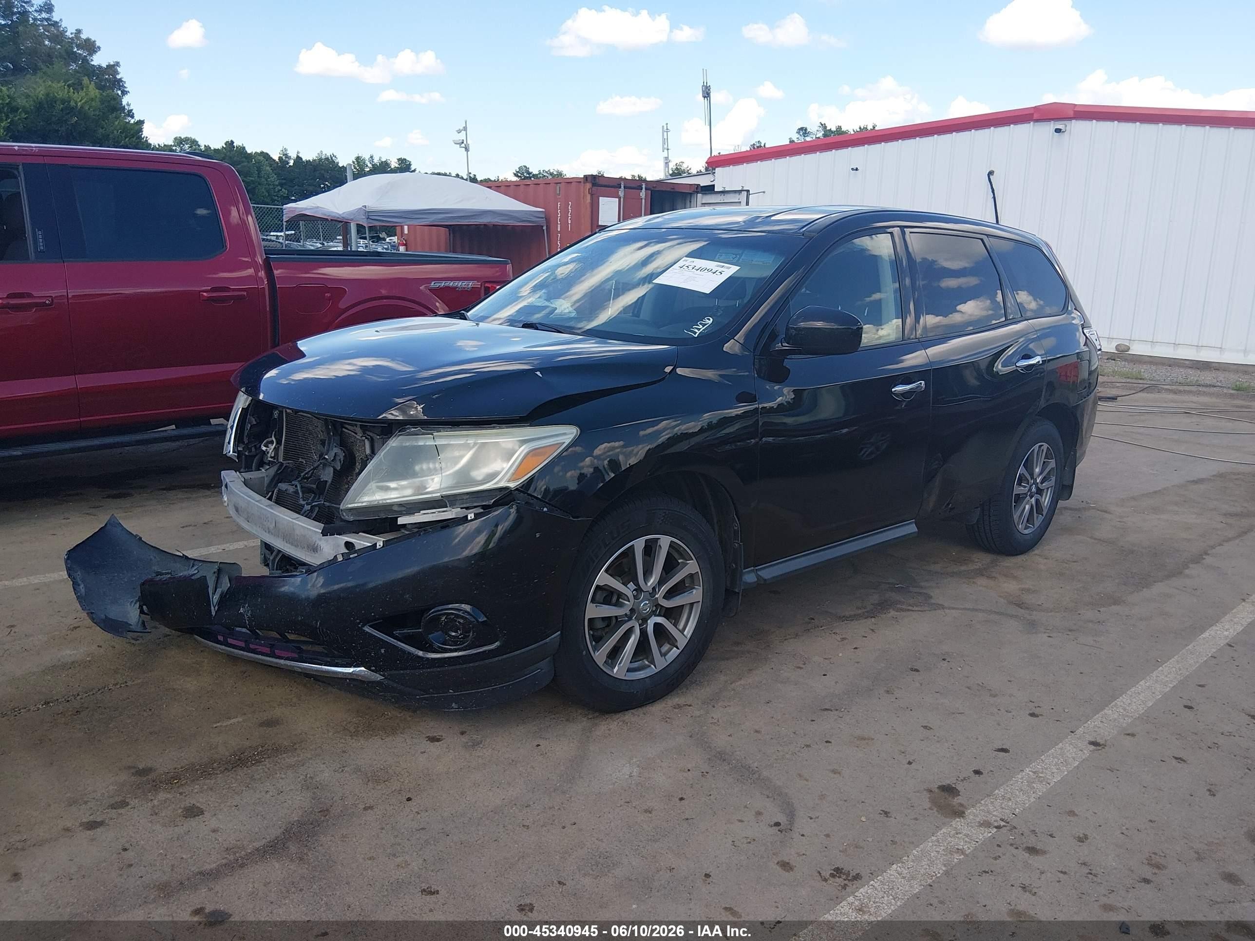 2013 Nissan Pathfinder S Black vin: 5N1AR2MN7DC601997